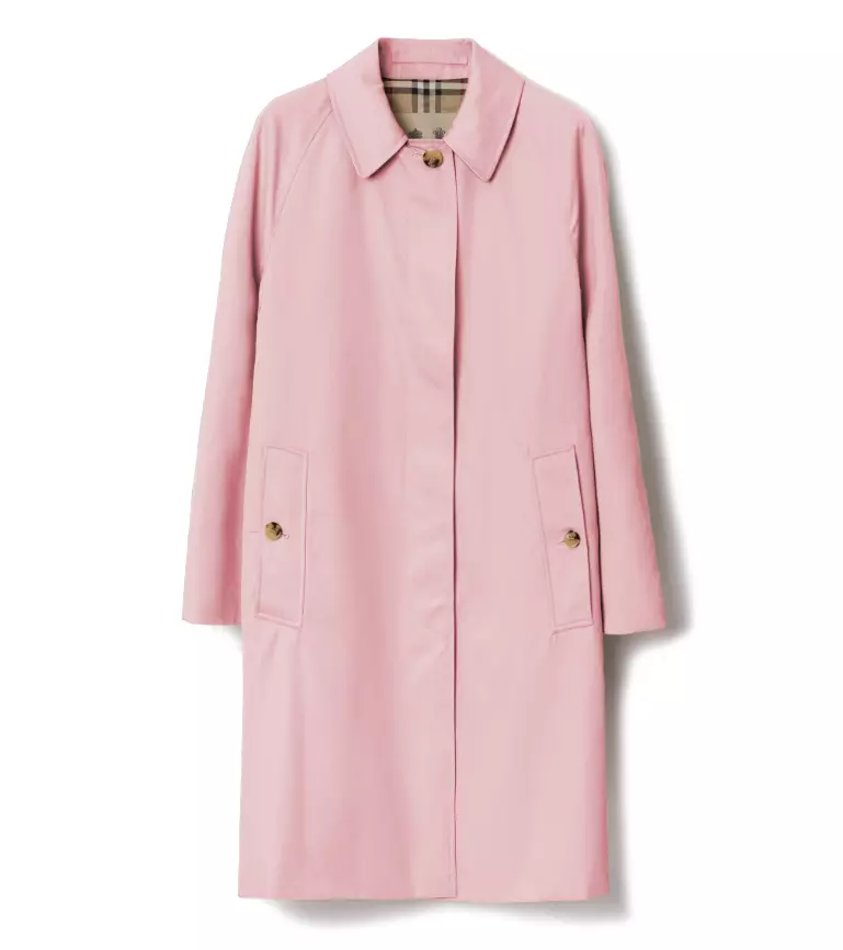 Burberry Women's Elegant Cotton-Blend Trench Coat in Pink