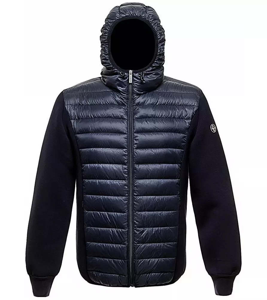 Centogrammi Men's Chic Blue Hooded Down Jacket