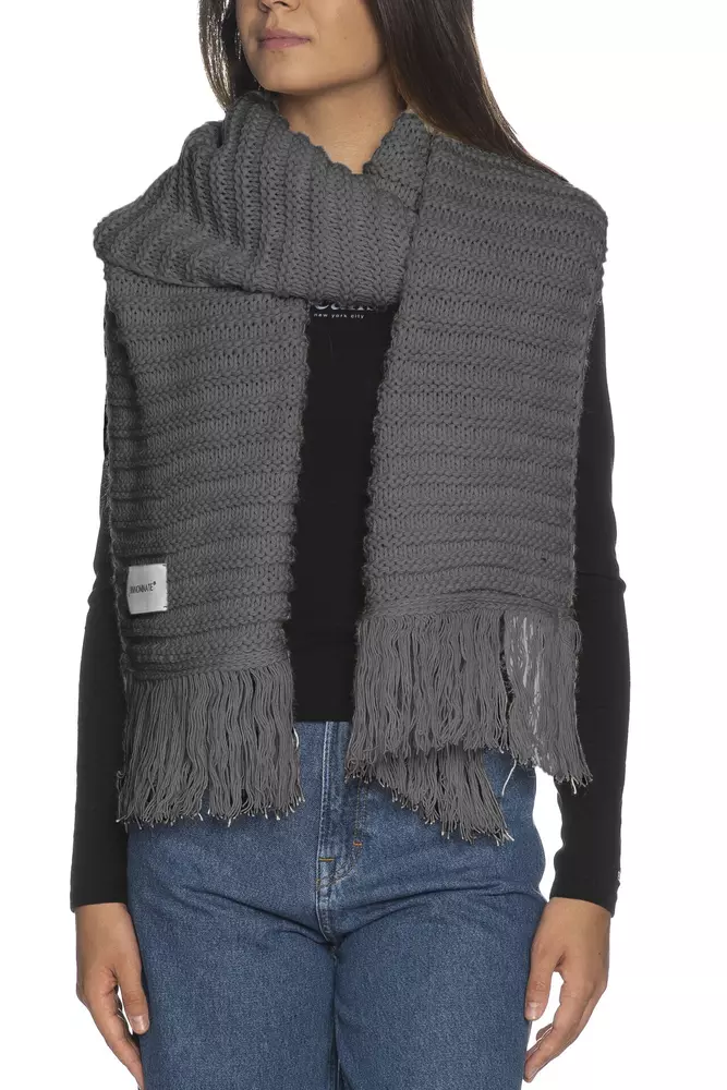 Hinnominate Women's Chic Long Knit Scarf with Fringes