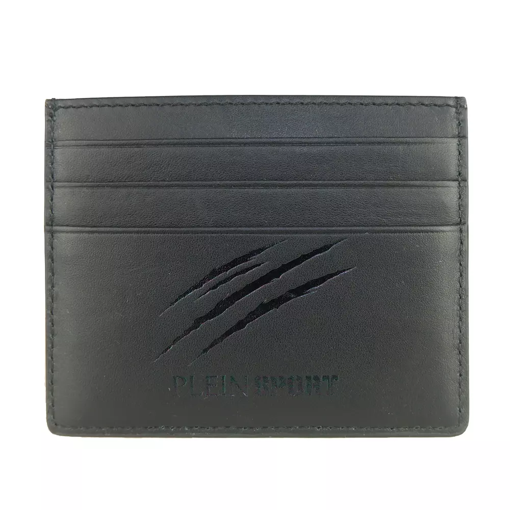 Plein Sport Men's Camo Calf Leather Card Holder