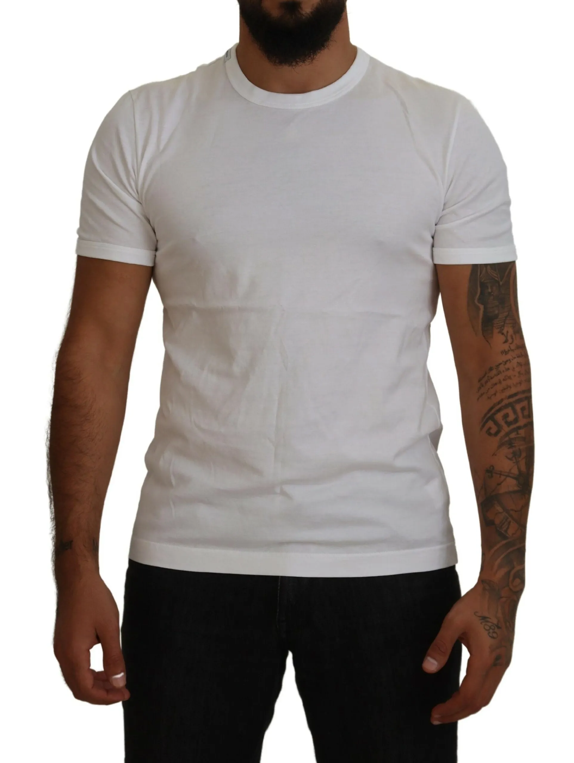 Dolce & Gabbana Men's Sophisticated White Crew Neck Tee