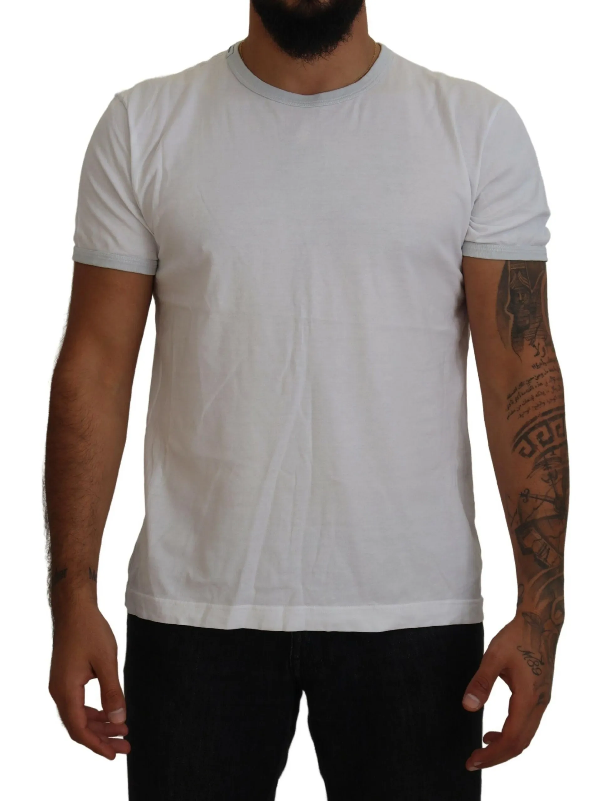 Dolce & Gabbana Men's Elegant White Cotton Tee