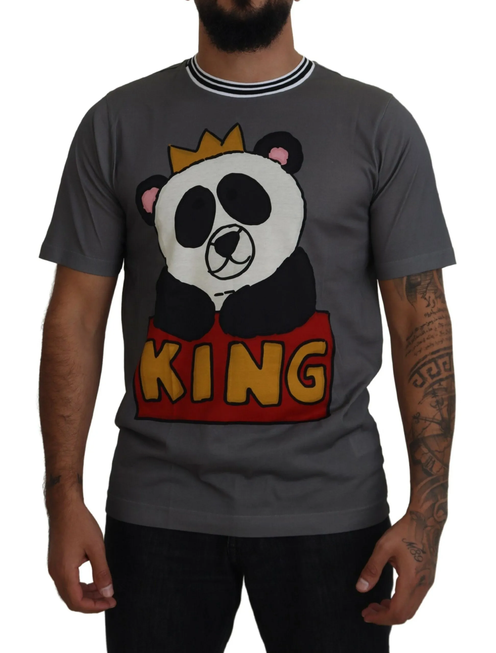 Dolce & Gabbana Men's Elegant Panda King Crew Neck Tee