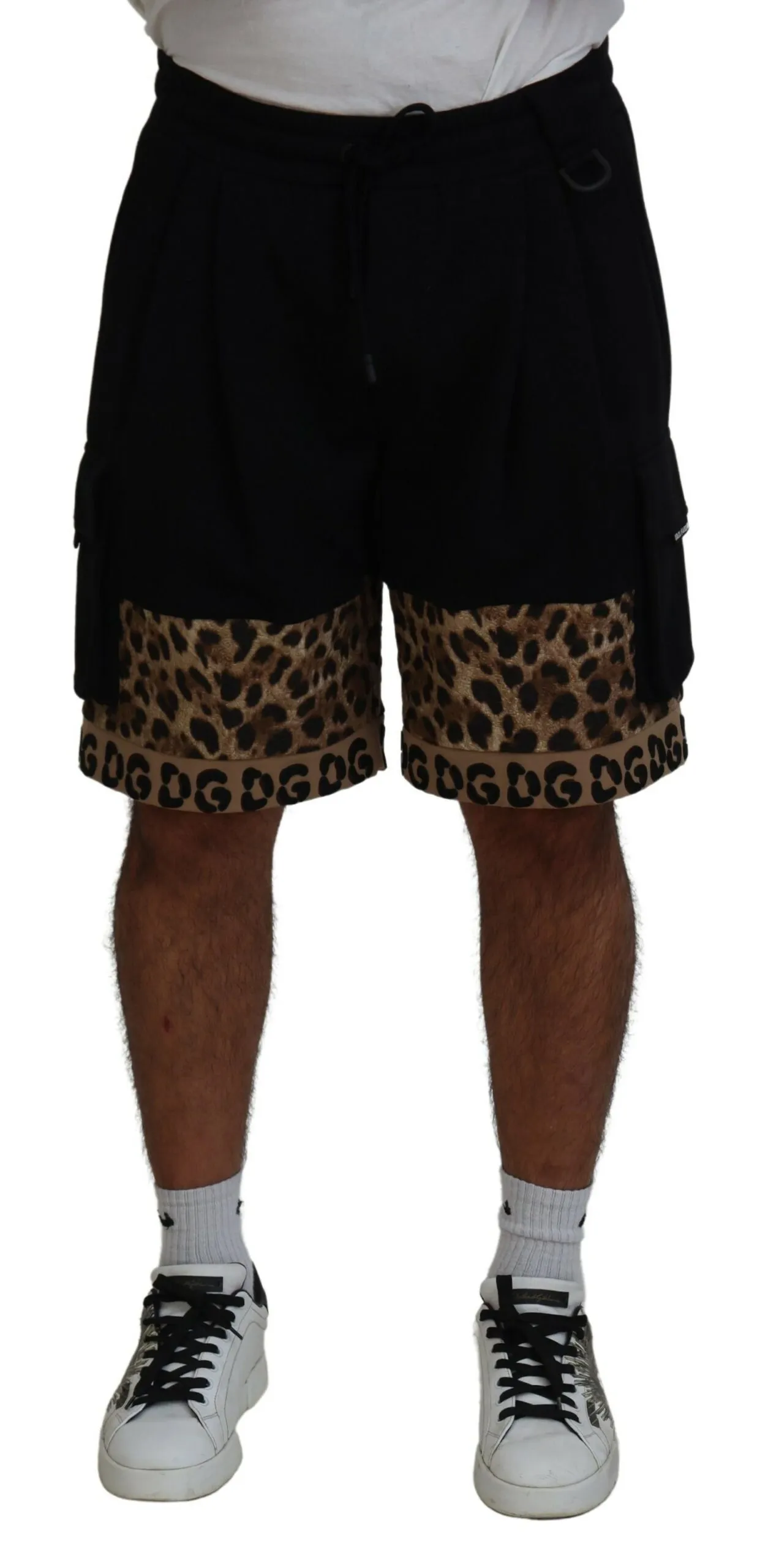 Dolce & Gabbana Men's Chic Leopard Print Casual Shorts
