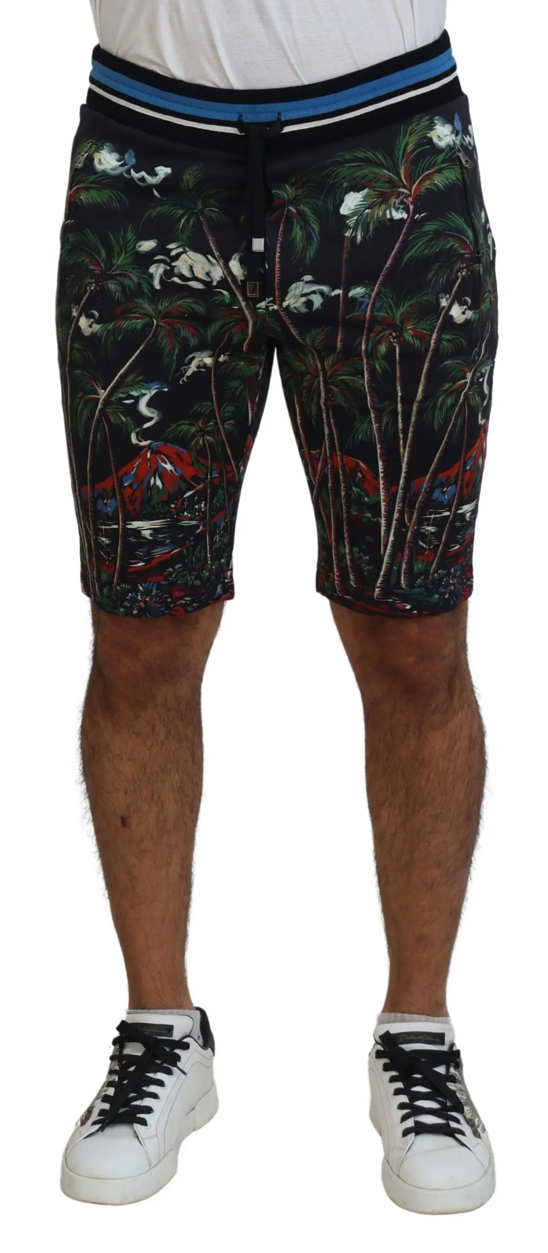 Dolce & Gabbana Men's Volcano Print Casual Knee-Length Shorts