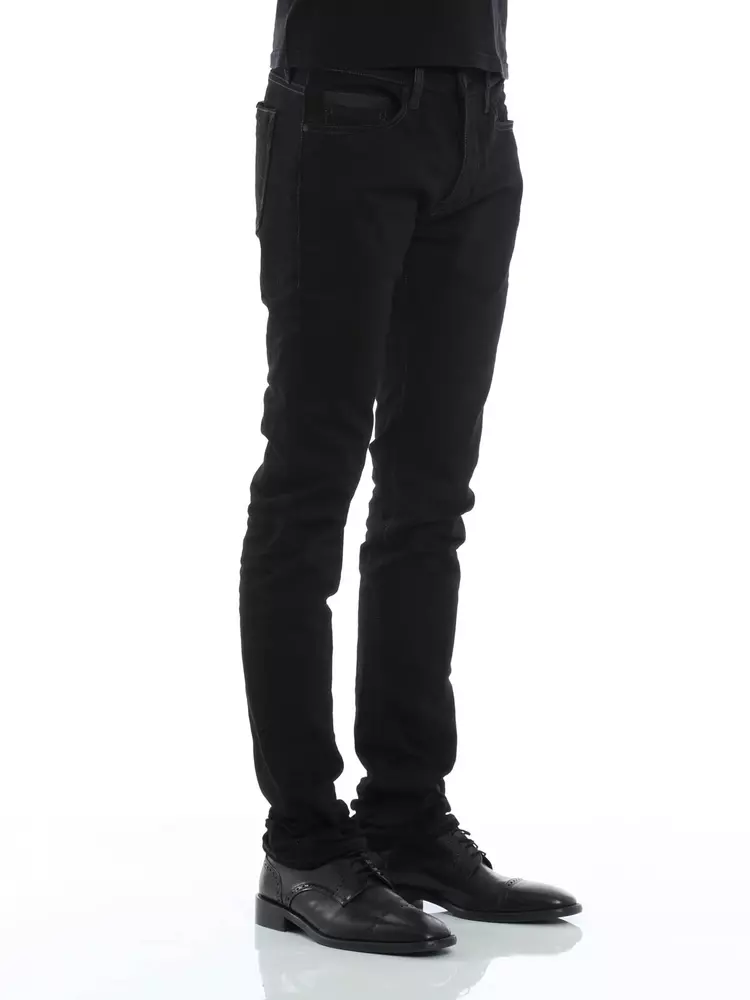 Marcelo Burlon Men's Sleek Black Skinny Jeans with Signature Detailing