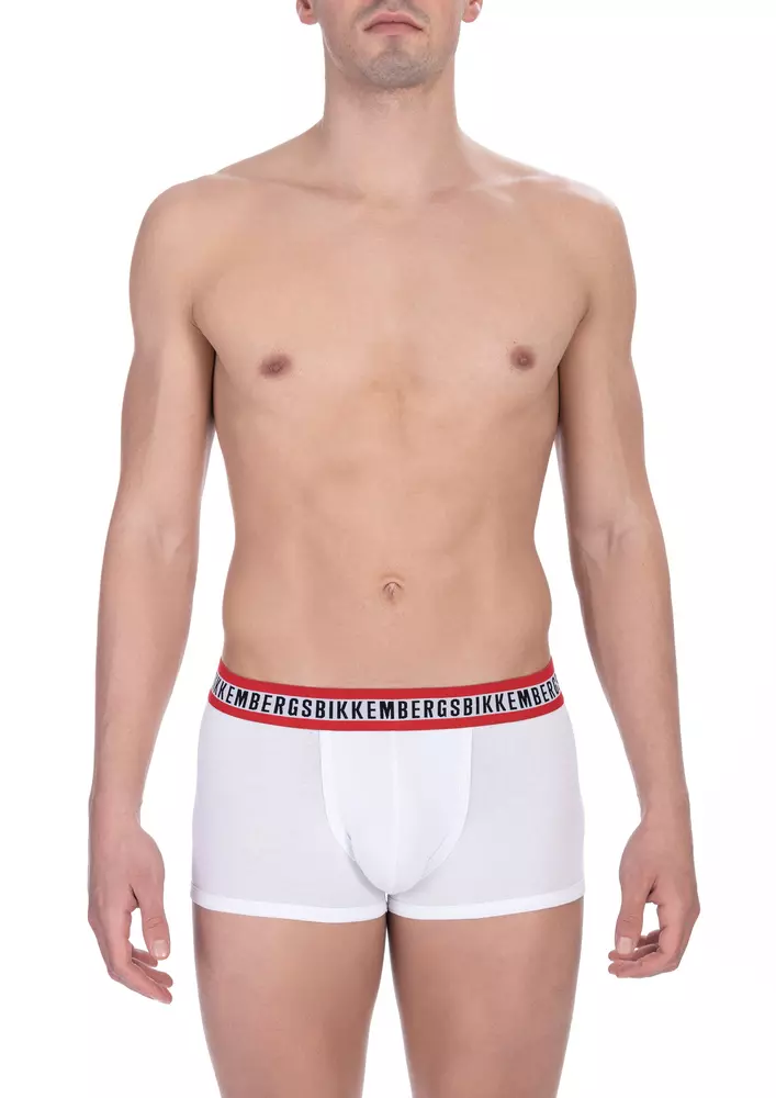 Bikkembergs Men's White Cotton Men's Trunk Pack