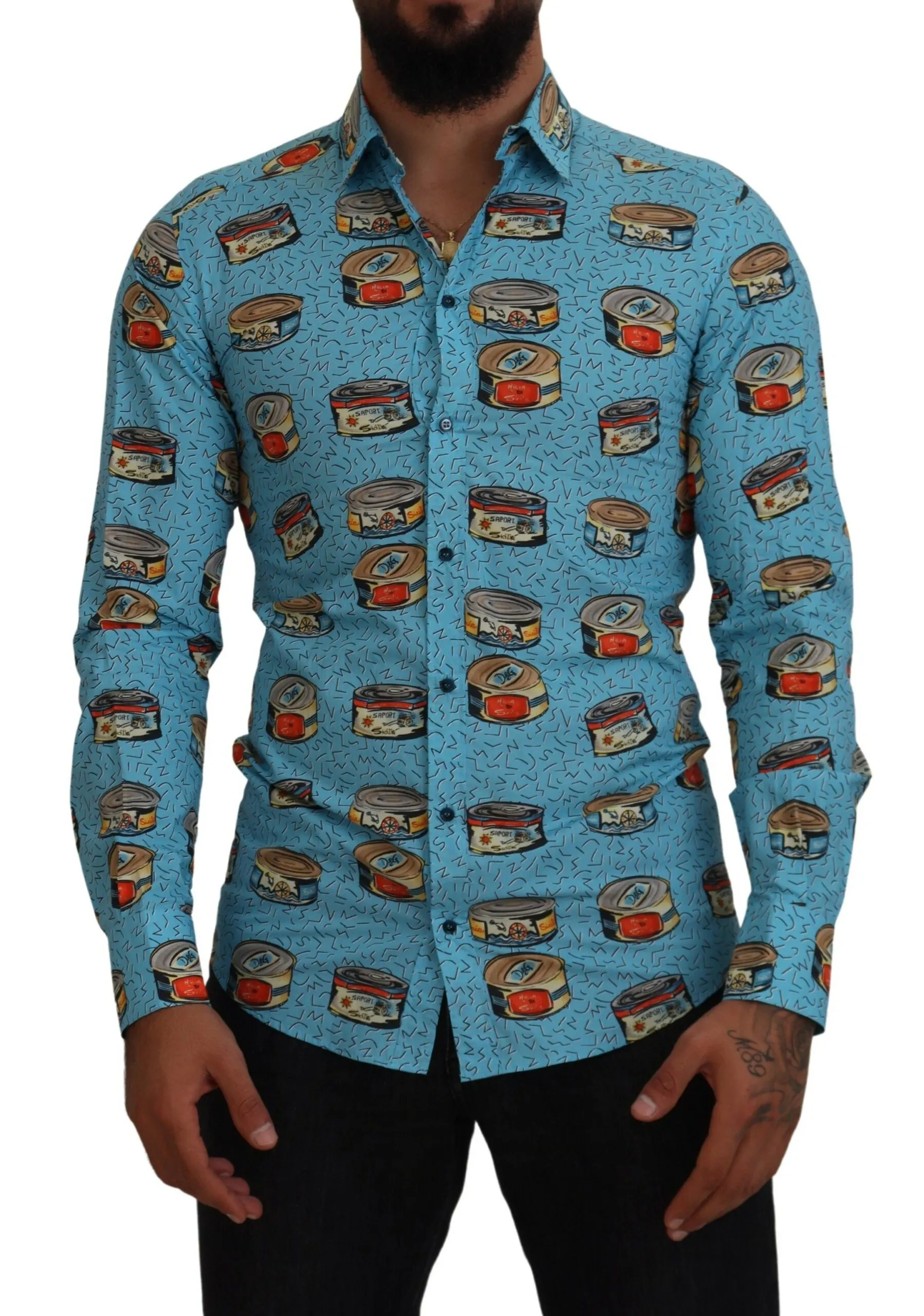 Dolce & Gabbana Men's Elegant Light Blue Casual Shirt