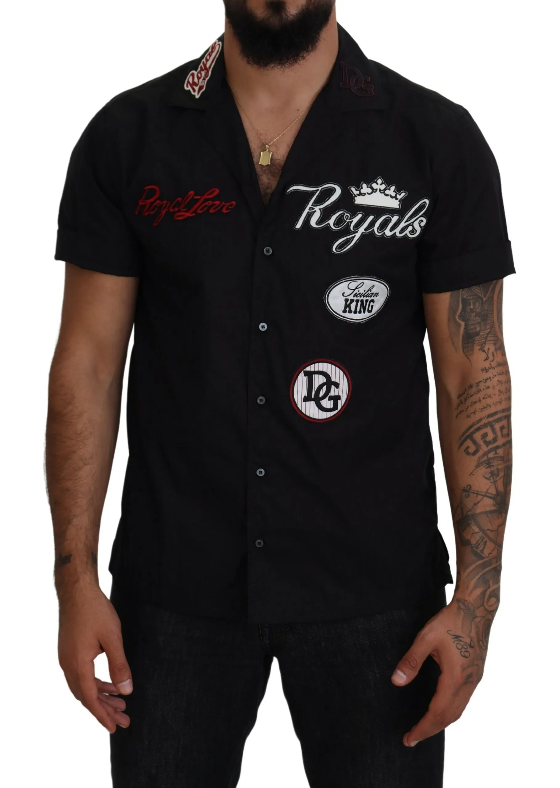 Dolce & Gabbana Men's Elegant Casual Black Cotton Shirt