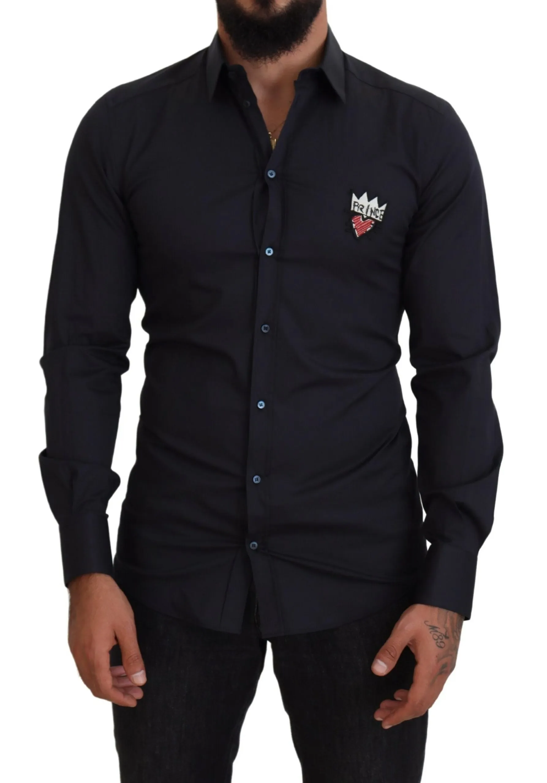 Dolce & Gabbana Men's Elegant Black Formal Long Sleeve Shirt