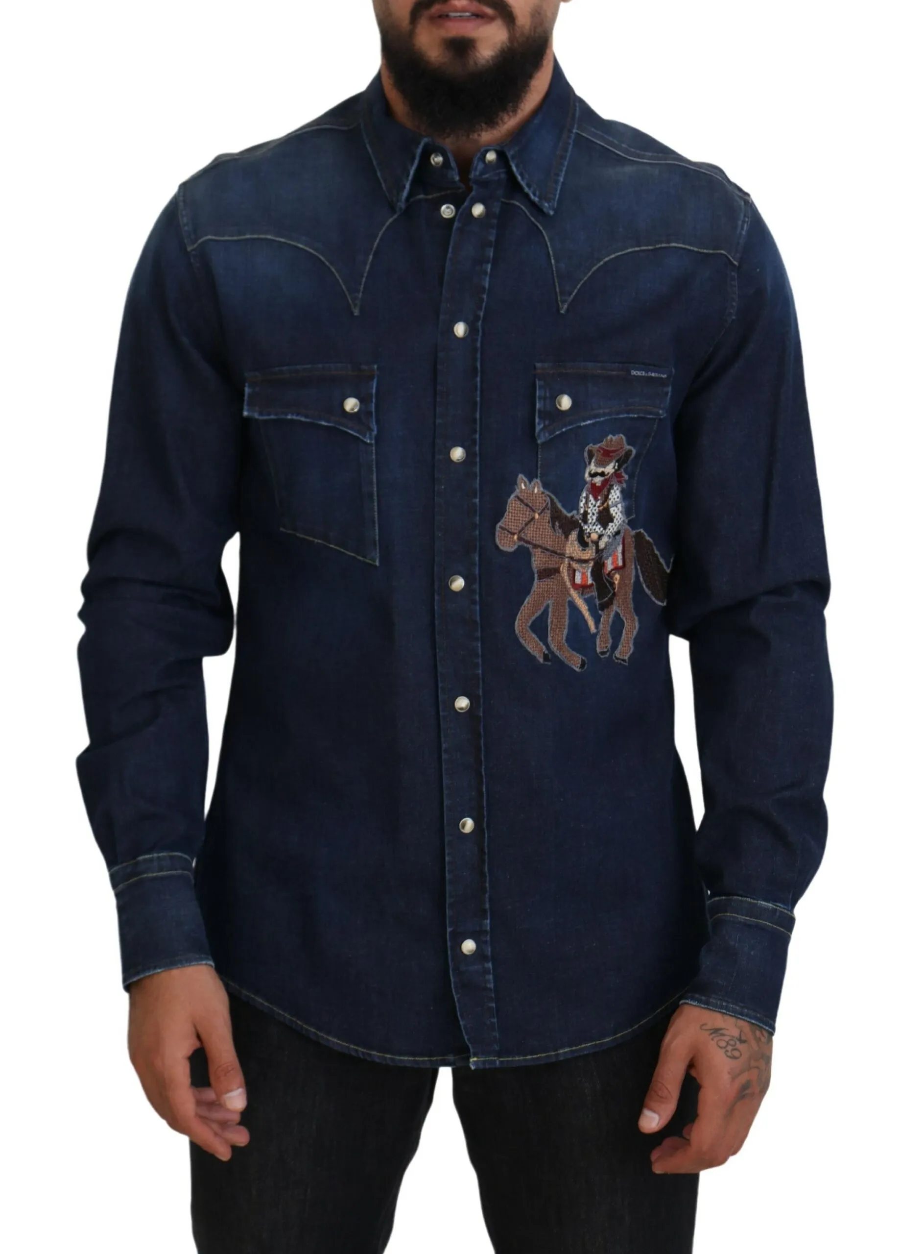 Dolce & Gabbana Men's Chic Blue Cotton Blend Classic Shirt