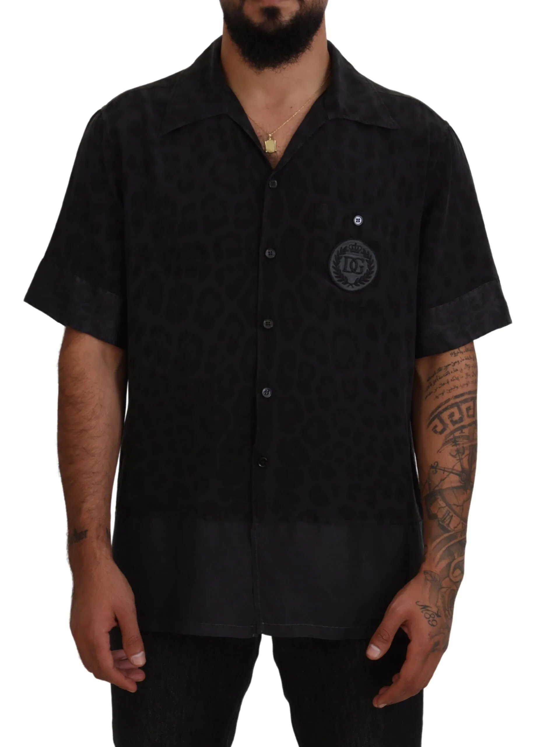 Dolce & Gabbana Men's Elegant Silk Black Casual Shirt