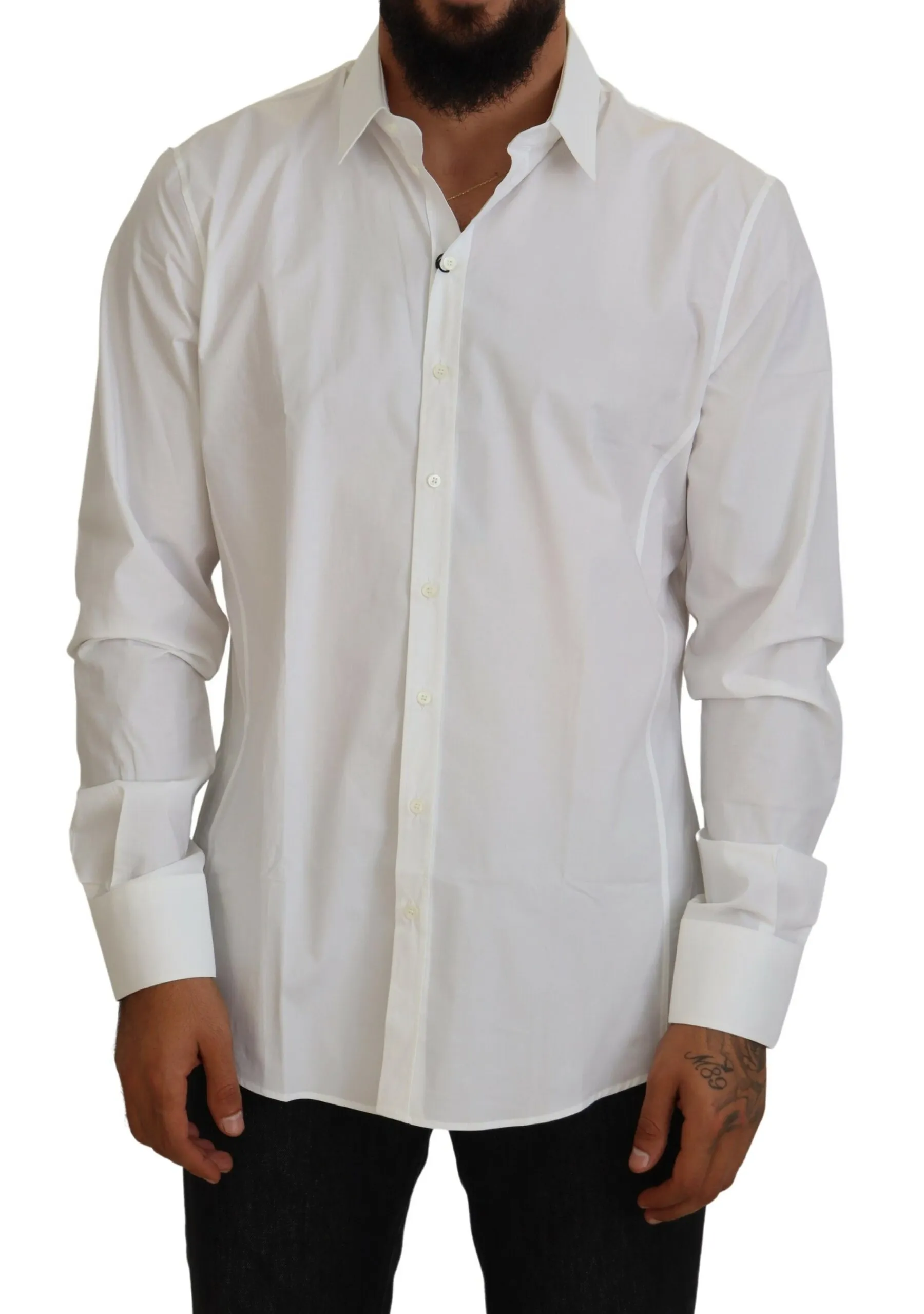 Dolce & Gabbana Men's Elegant White Sicilia Formal Shirt