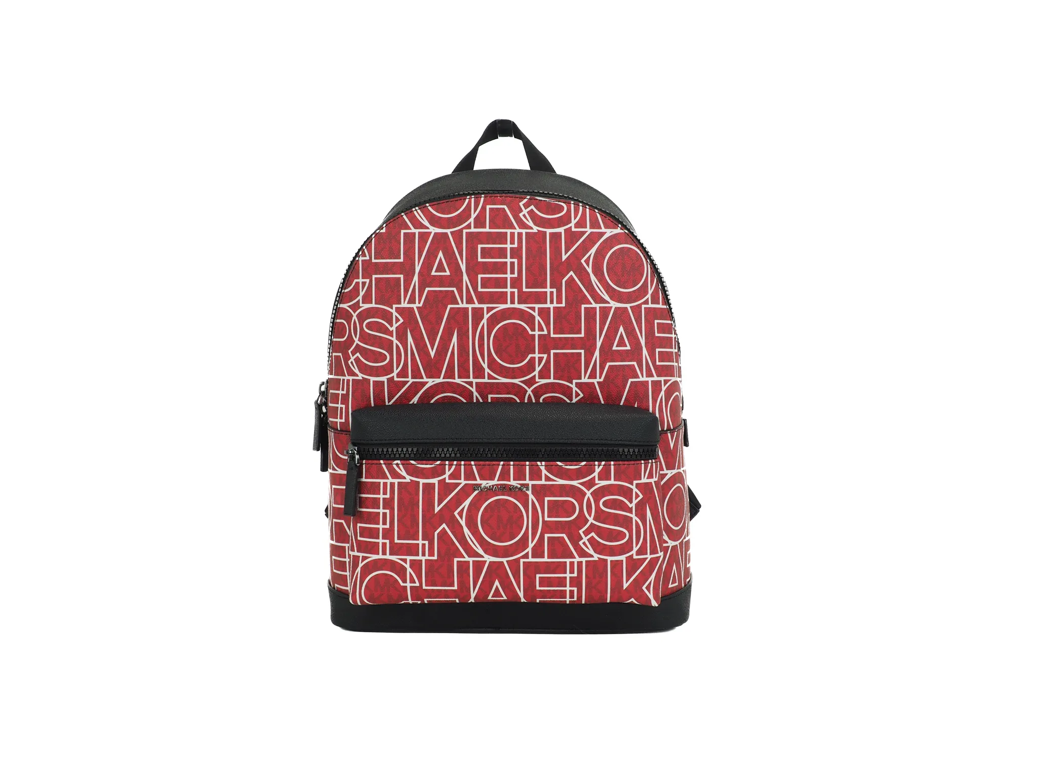 Michael Kors Men's Cooper Large Flame Red Signature PVC Graphic Logo Backpack Bookbag