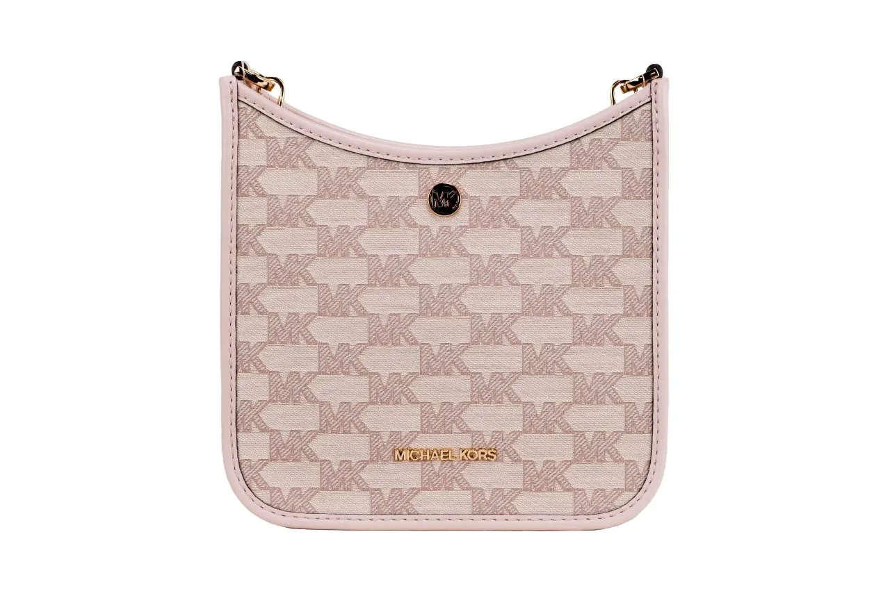 Michael Kors Women's Briley Small Powder Blush Signature Canvas Messenger Crossbody Bag