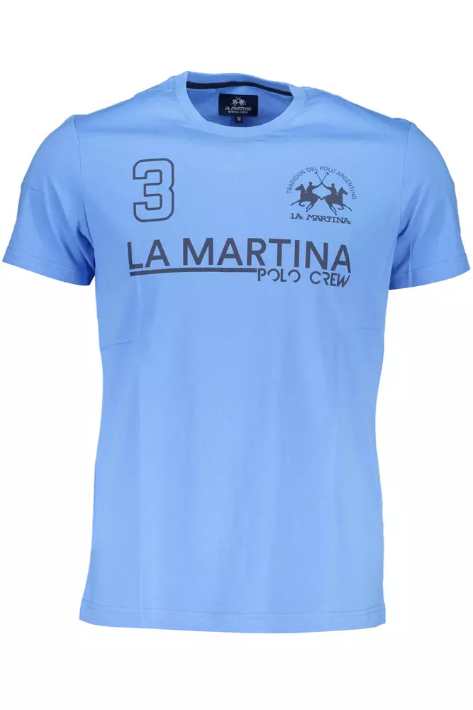 La Martina Light Blue Cotton Men T-Shirt