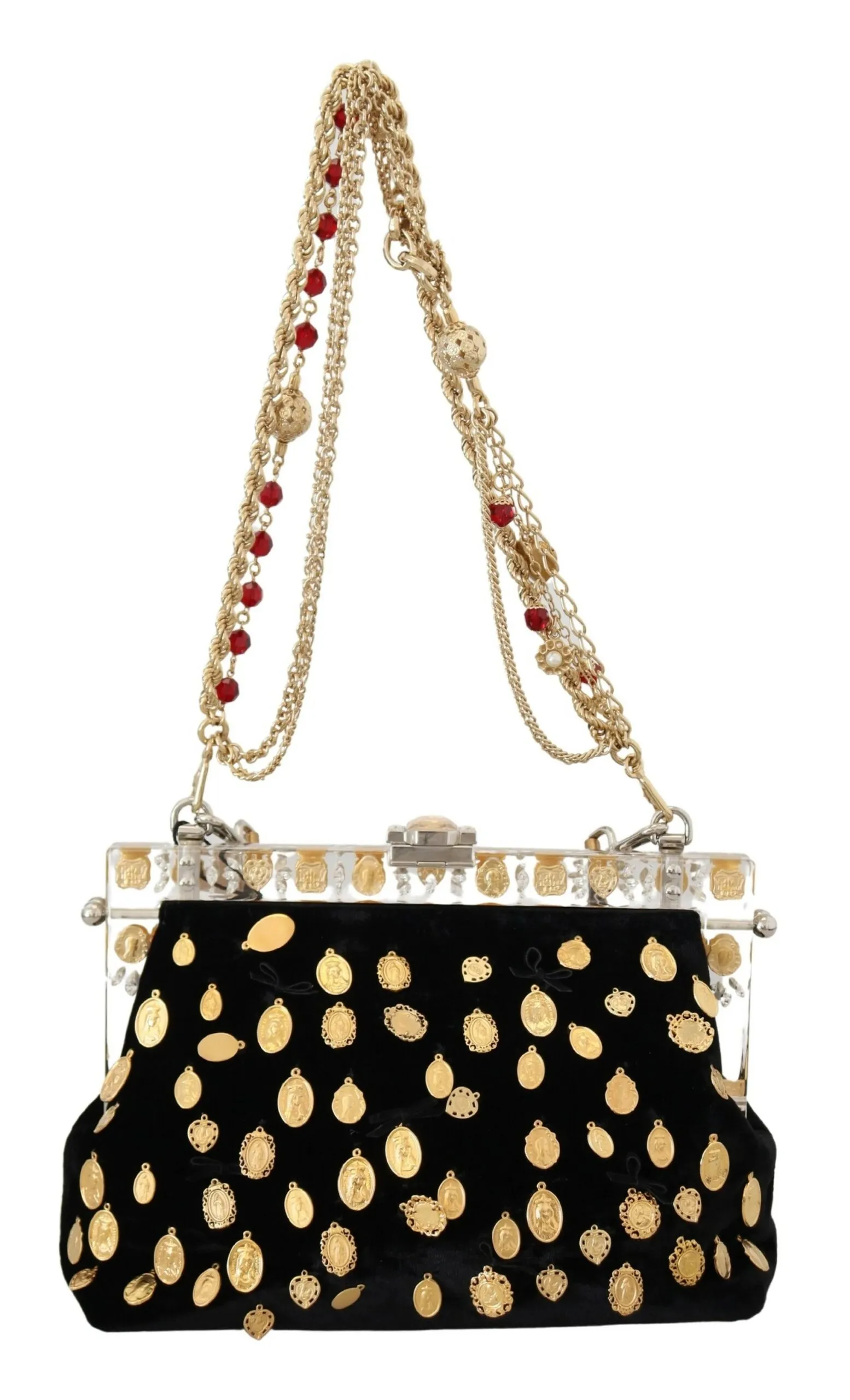 Dolce & Gabbana Women's Elegant Velvet Clutch Evening Shoulder Bag