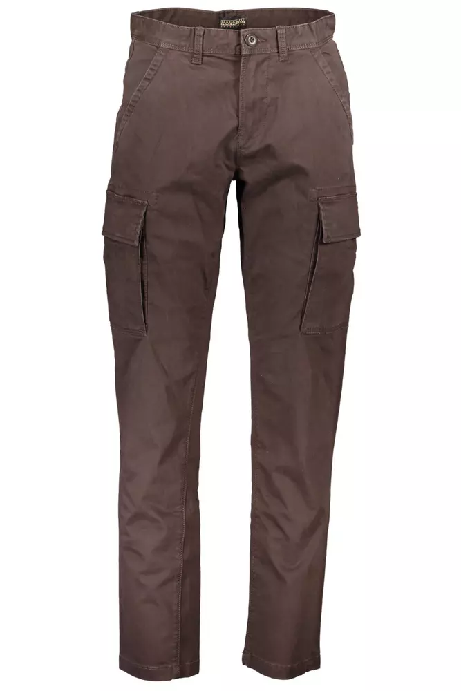 Napapijri Brown Cotton Men Pant