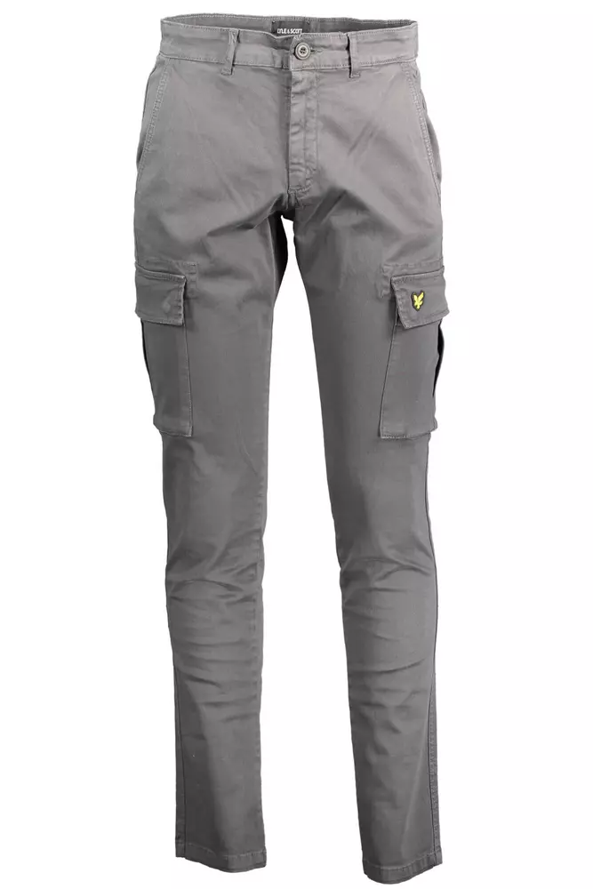 Lyle & Scott Gray Cotton Men Trouser