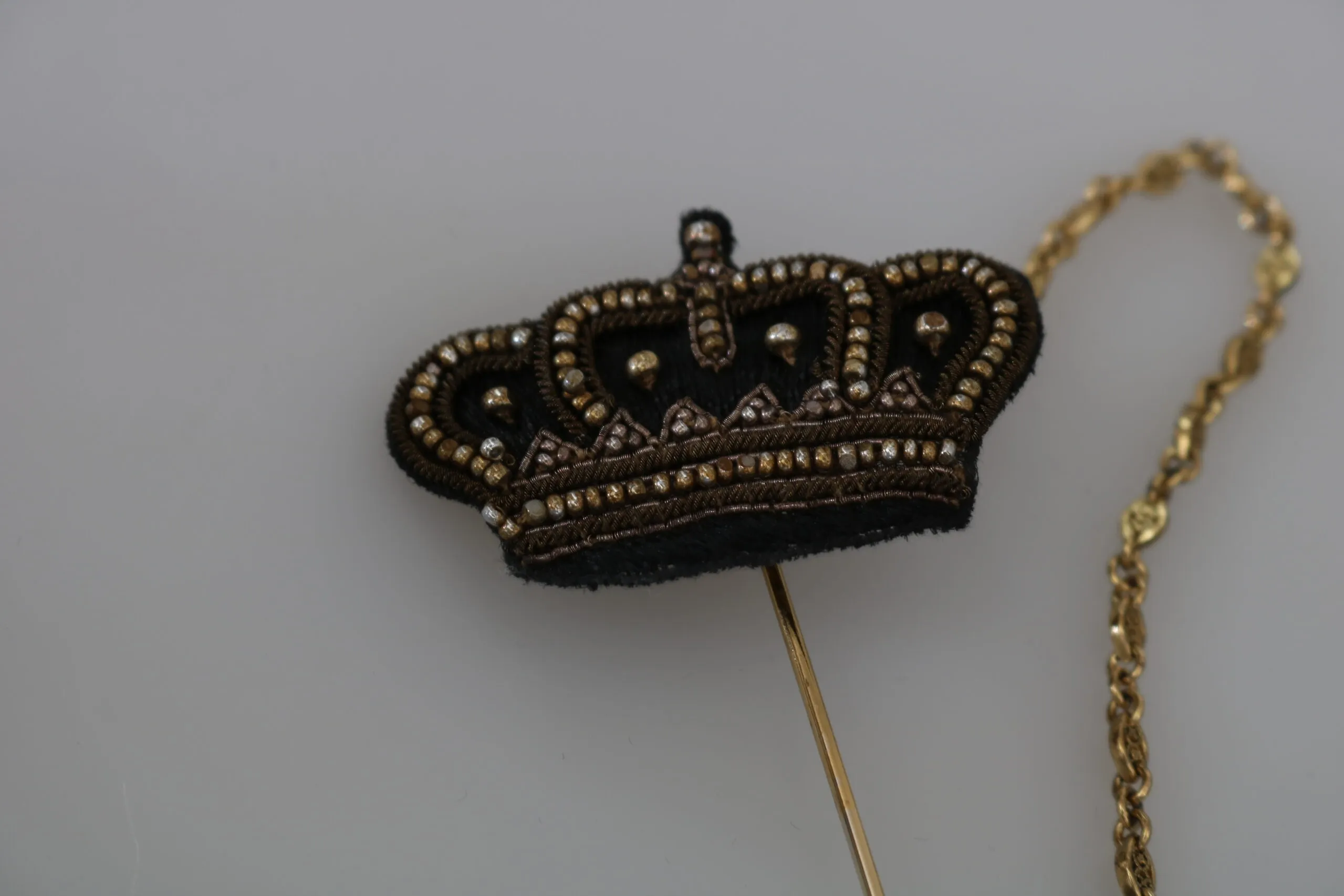 Dolce & Gabbana Women's Regal Gold Tone Crown Brooch Pin