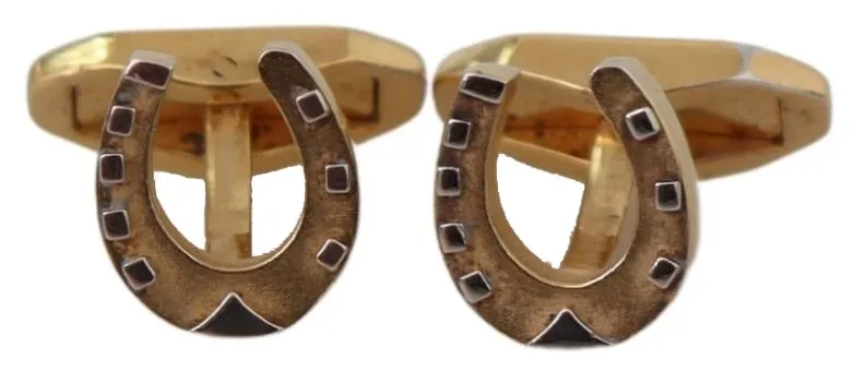 Dolce & Gabbana Men's Elegant Gold Plated Brass Cufflinks