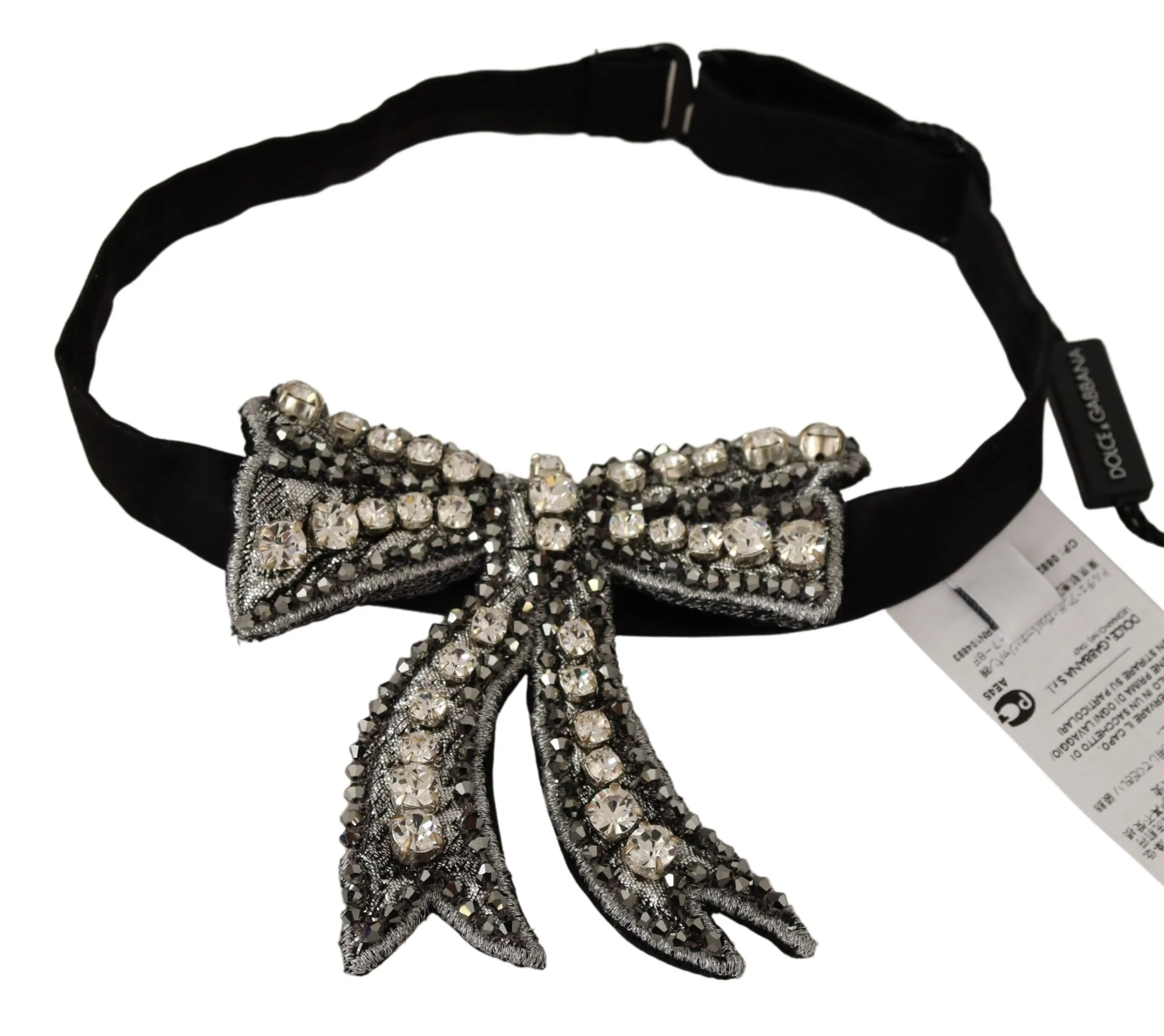Dolce & Gabbana Women's Elegant Silver & Crystal Bowtie