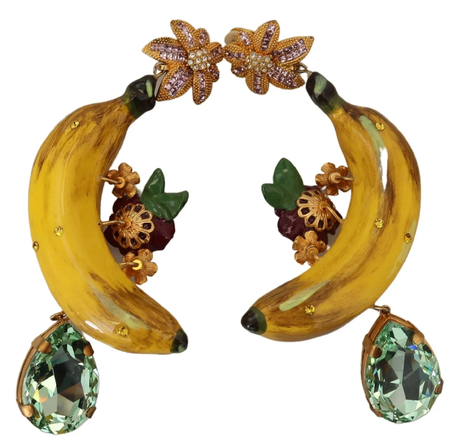 Dolce & Gabbana Women's Sicilian Banana Crystal Clip-On Earrings