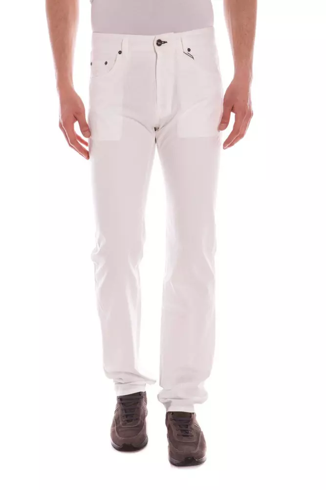 Gant White Cotton Men Pants