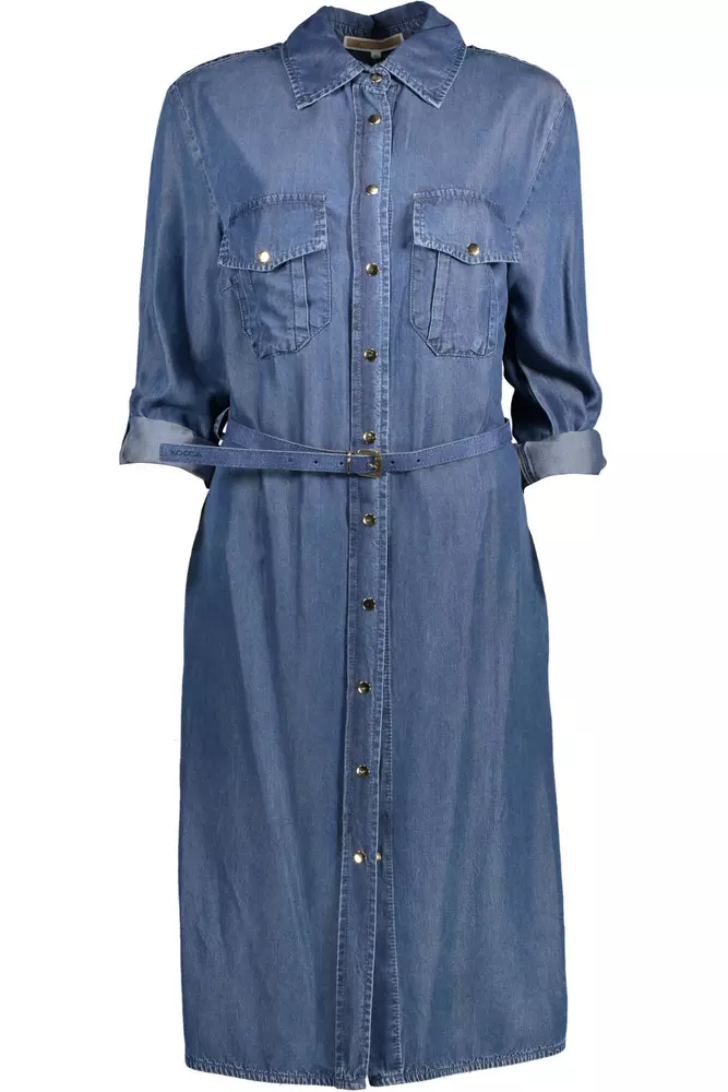 Blue Polyethylene Women Dress
