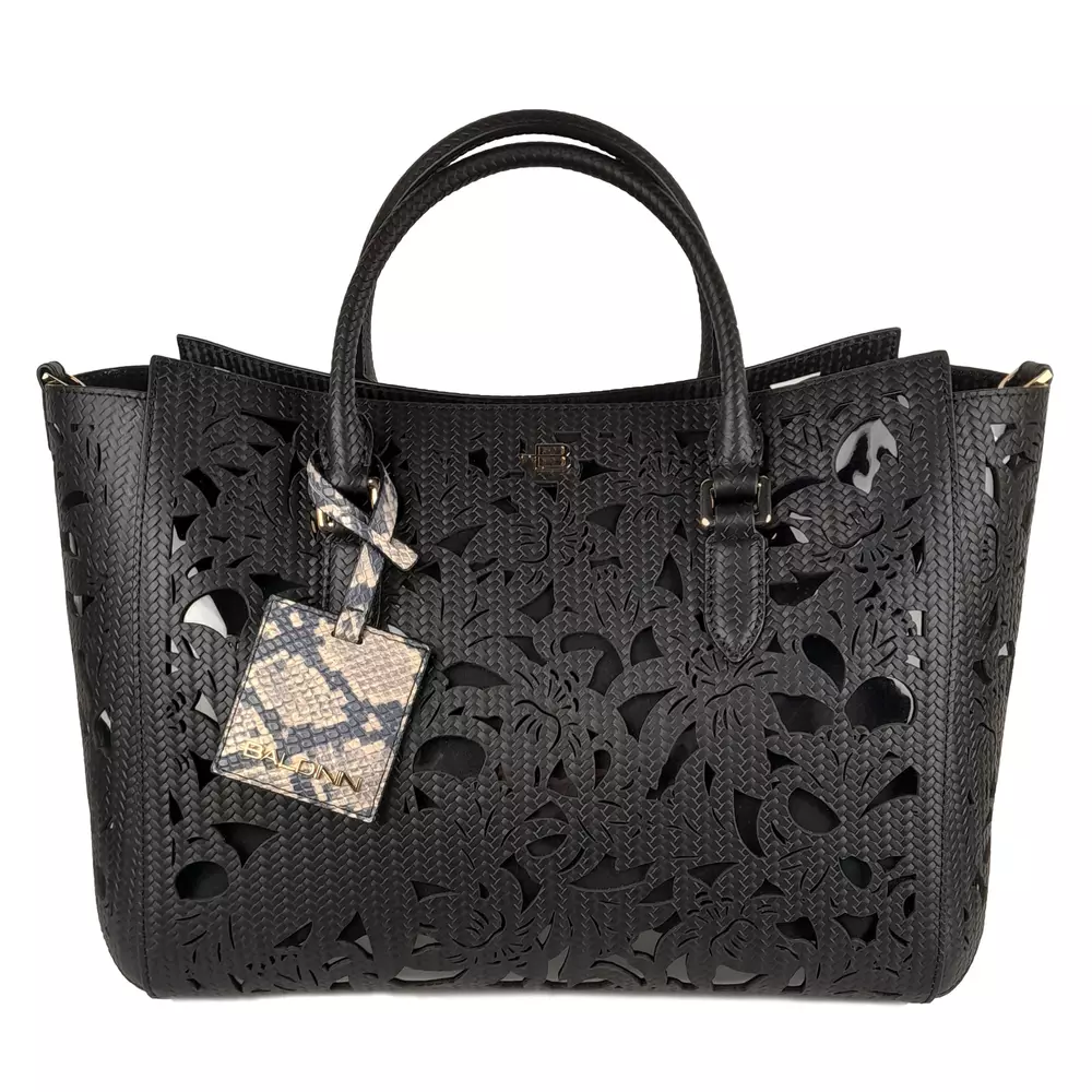 Baldinini Trend Women's Elegant Floral Calfskin Handbag