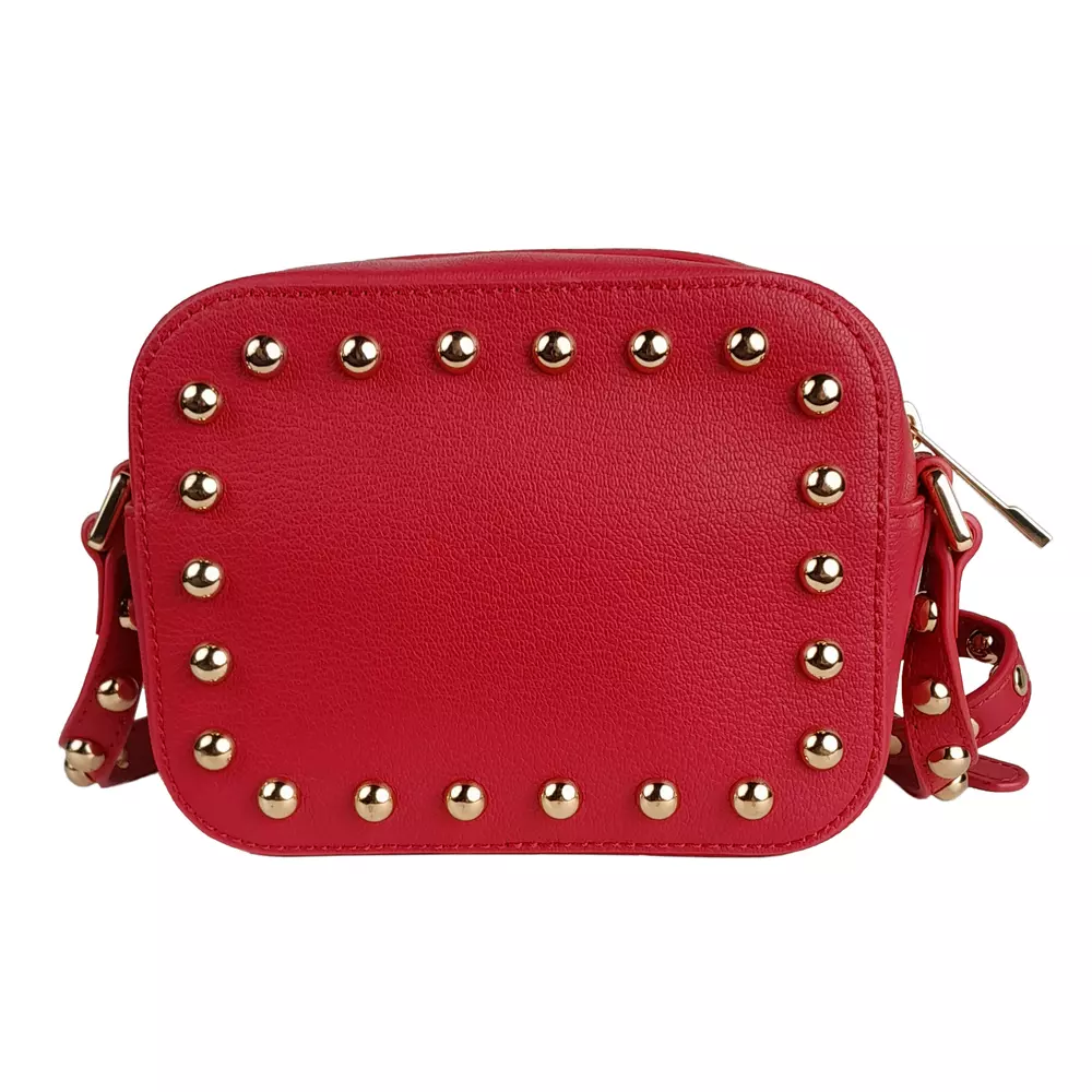 Baldinini Trend Women's Studded Zebra Mini Shoulder Bag in Red Calfskin