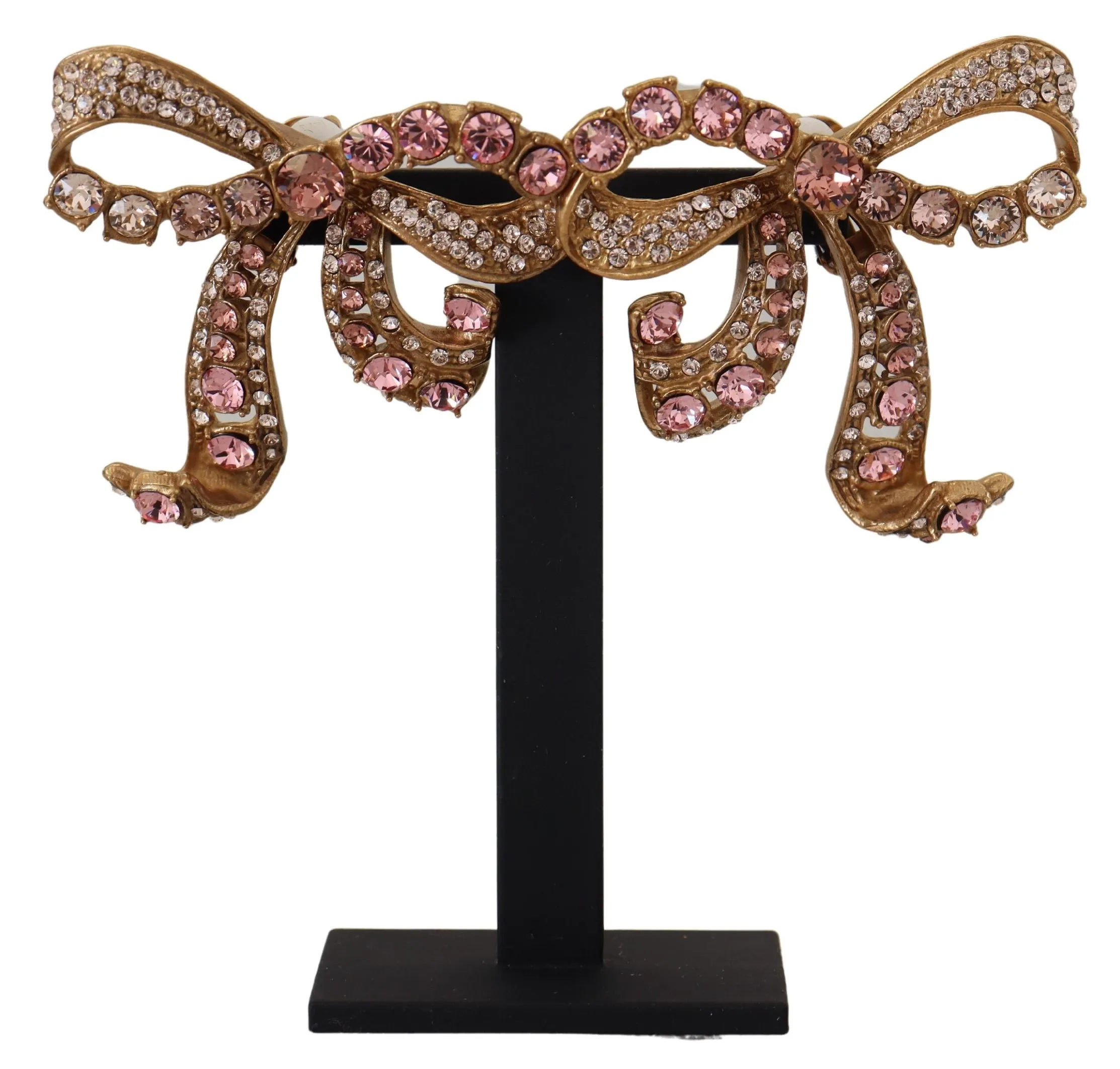 Dolce & Gabbana Women's Elegant Gold-Toned Bow Clip Earrings