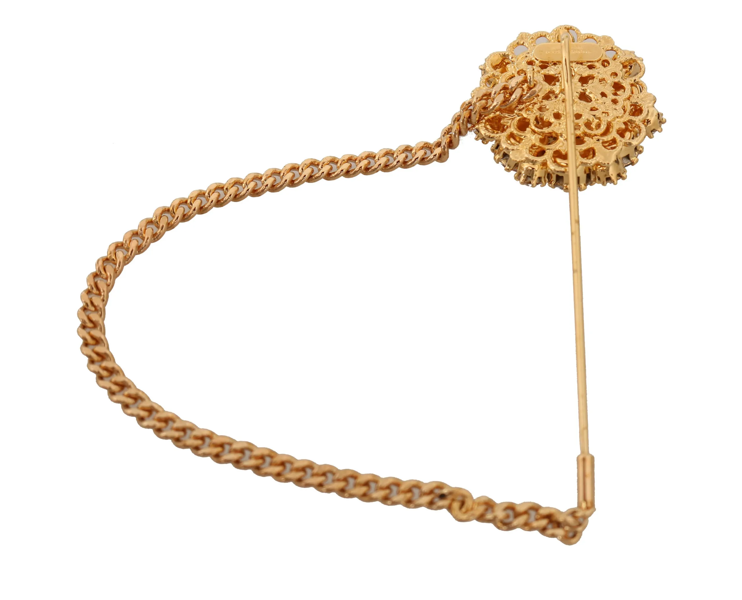 Dolce & Gabbana Women's Exquisite Crystal-Embellished Gold Brooch