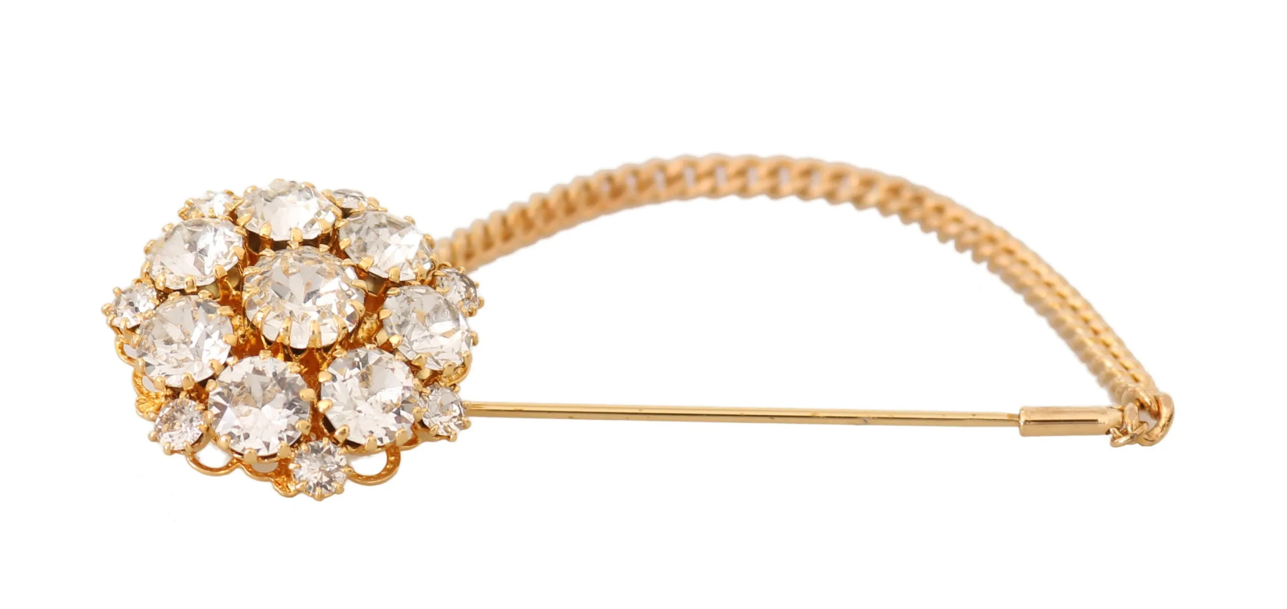 Dolce & Gabbana Women's Exquisite Crystal-Embellished Gold Brooch