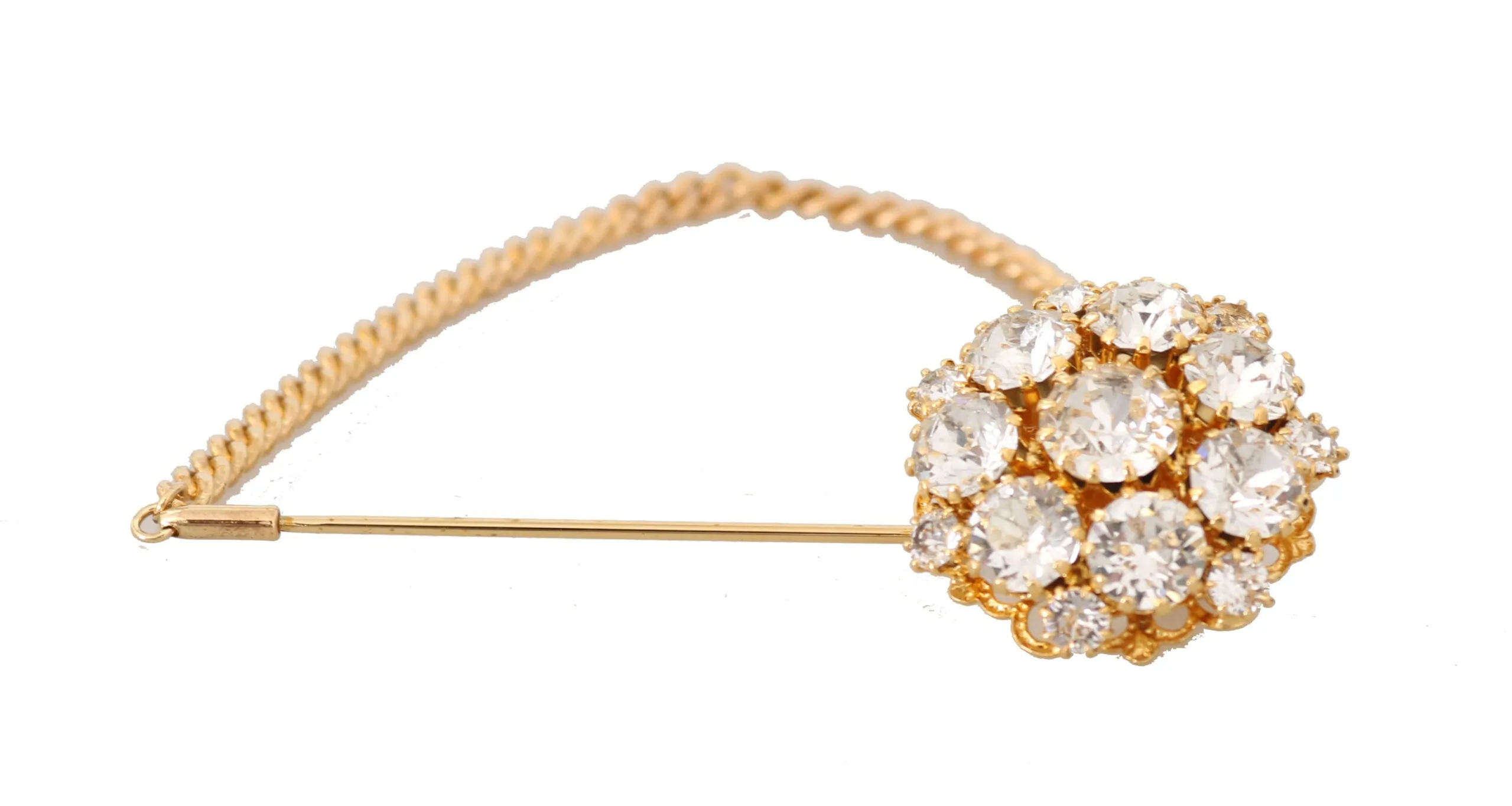 Dolce & Gabbana Women's Exquisite Crystal-Embellished Gold Brooch