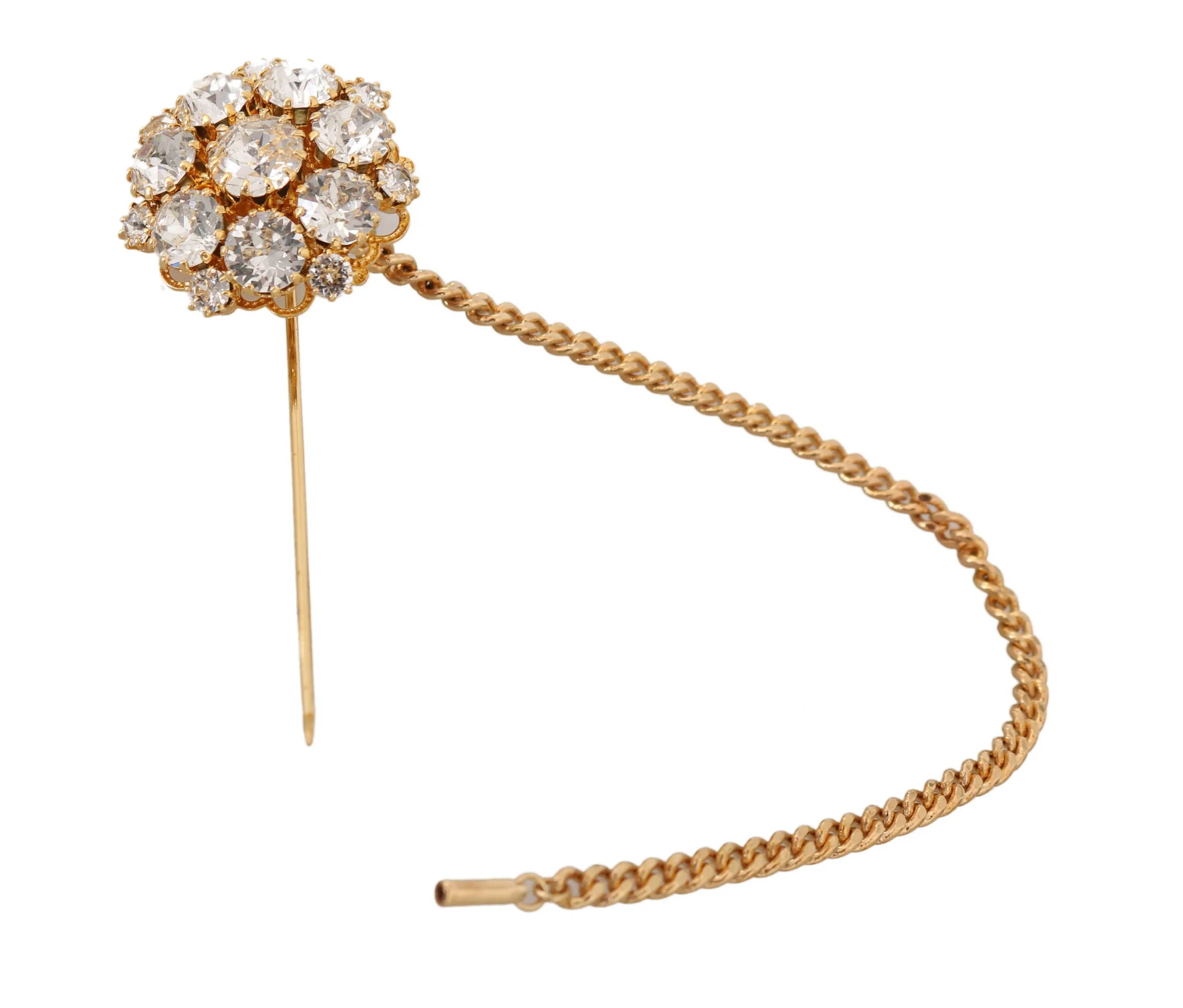 Dolce & Gabbana Women's Exquisite Crystal-Embellished Gold Brooch