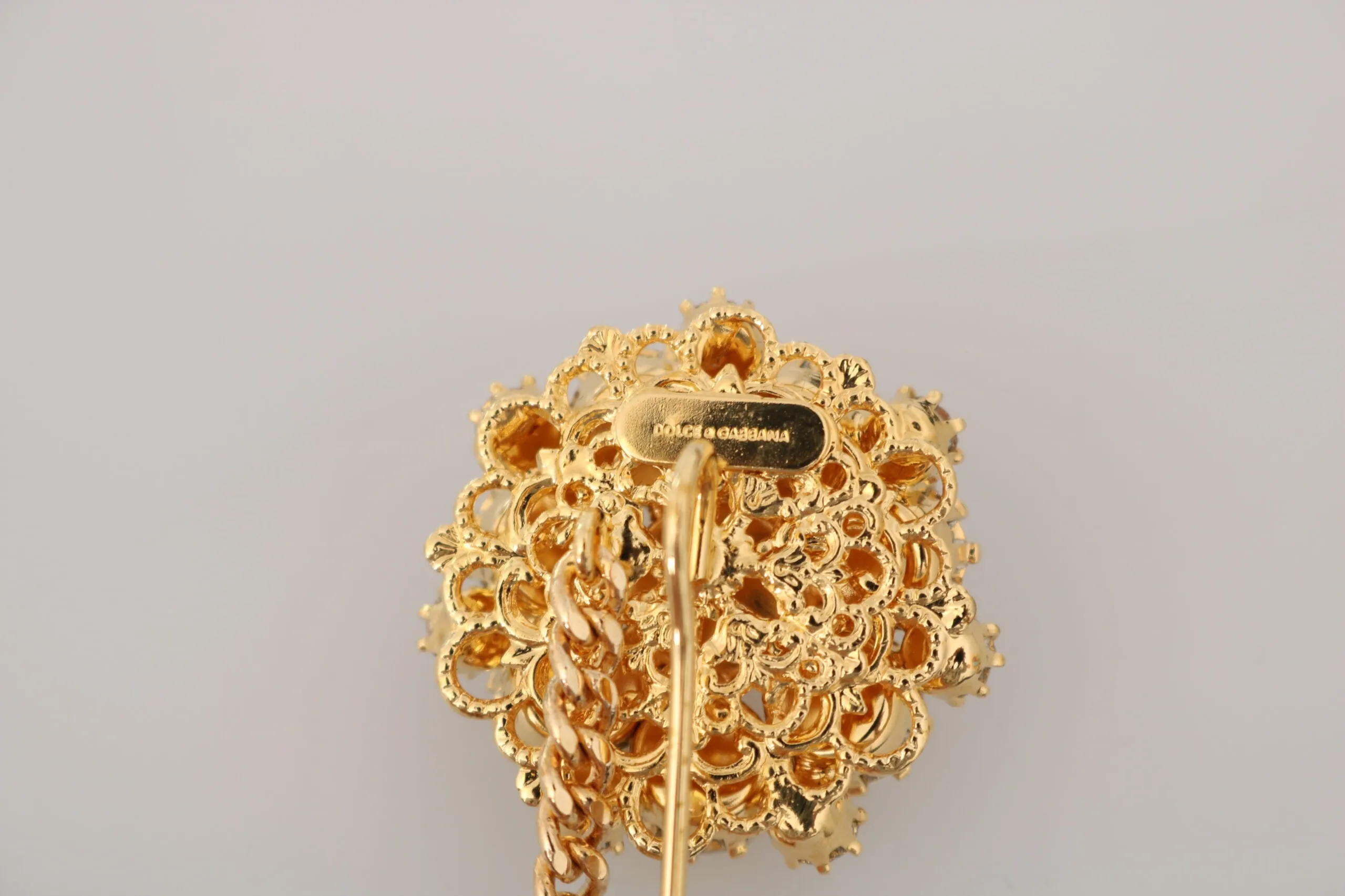 Dolce & Gabbana Women's Exquisite Crystal-Embellished Gold Brooch