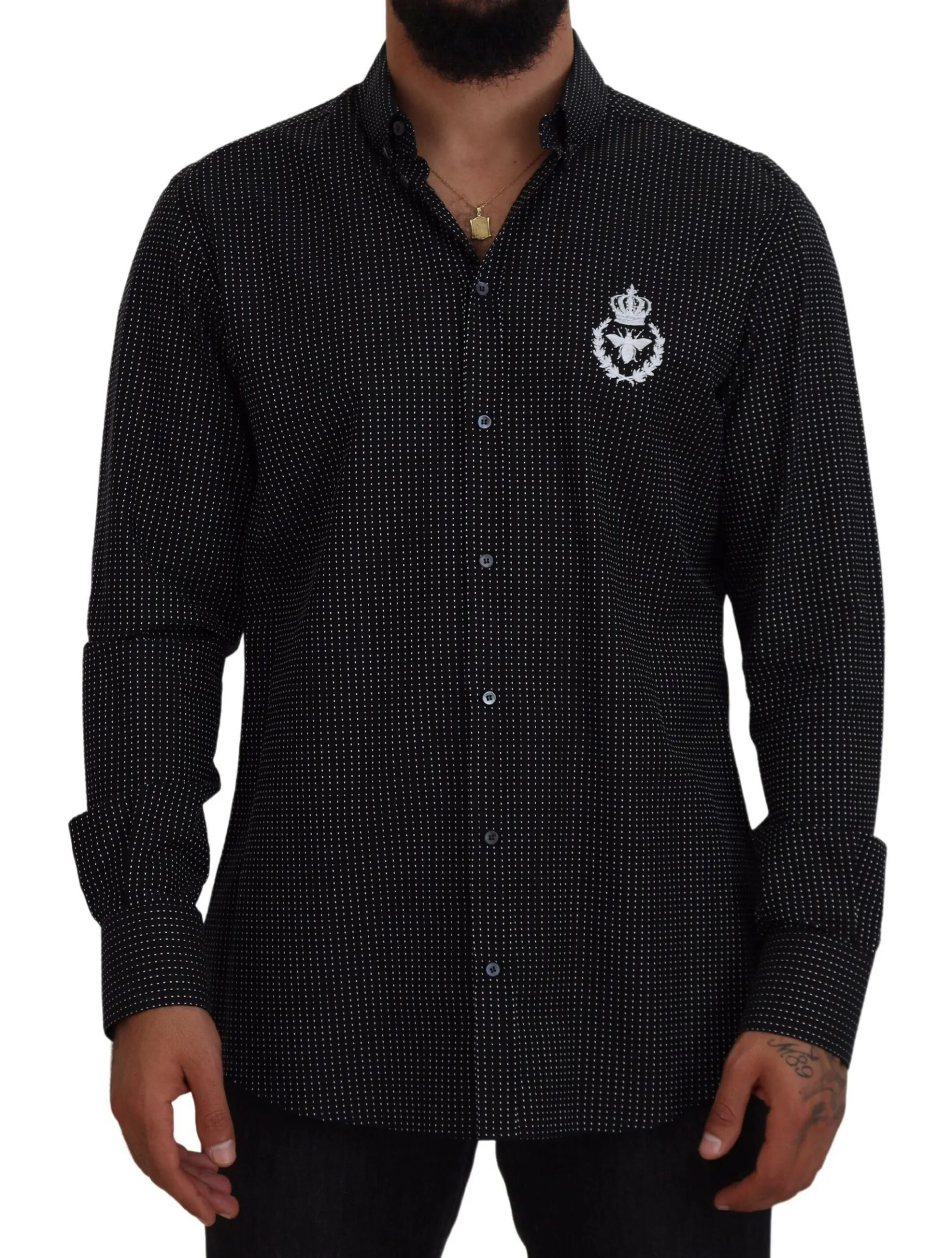 Dolce & Gabbana Men's Elegant Polka-Dot Slim Fit Shirt