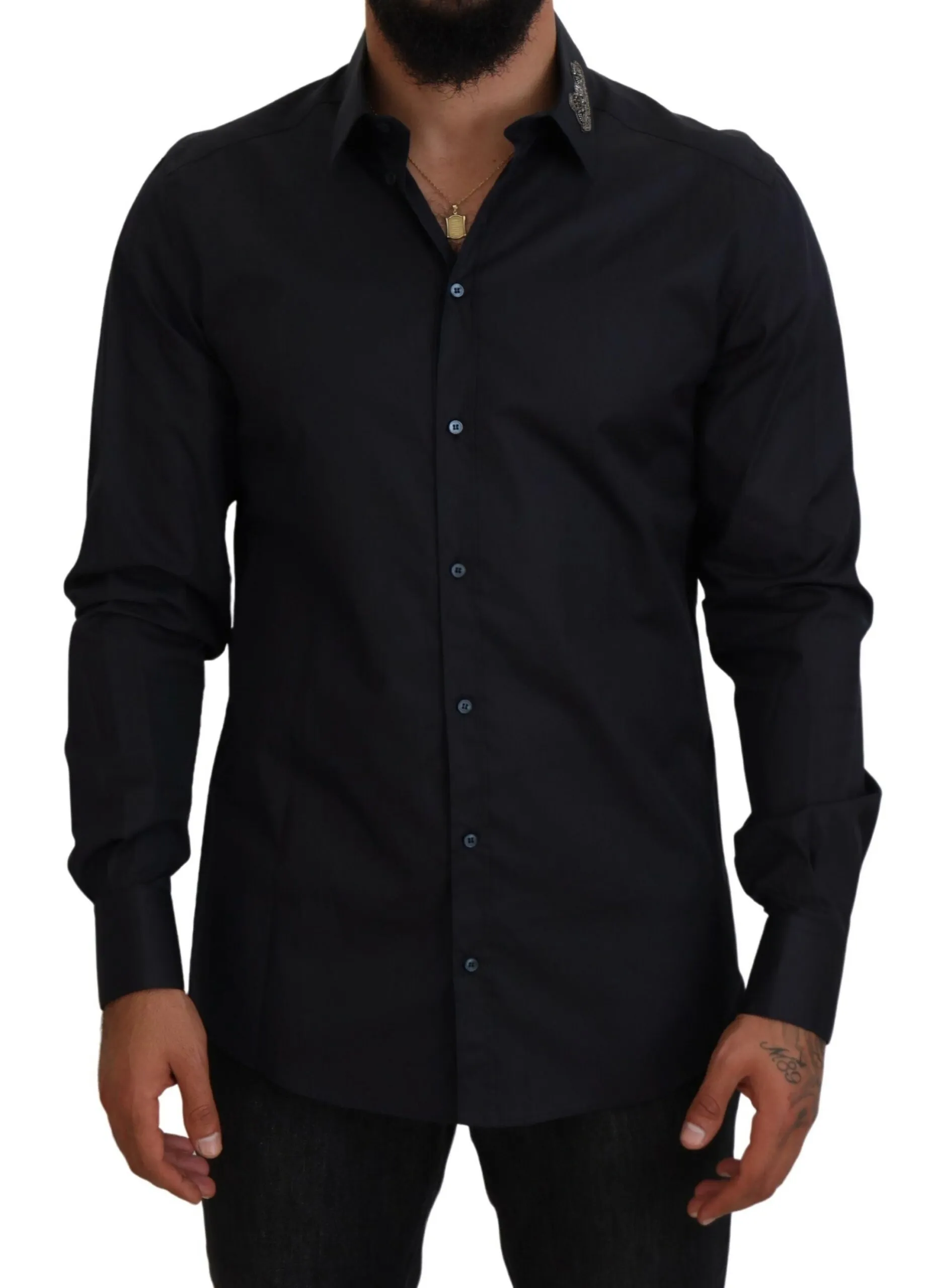 Dolce & Gabbana Men's Elegant Azure Slim Fit Designer Shirt