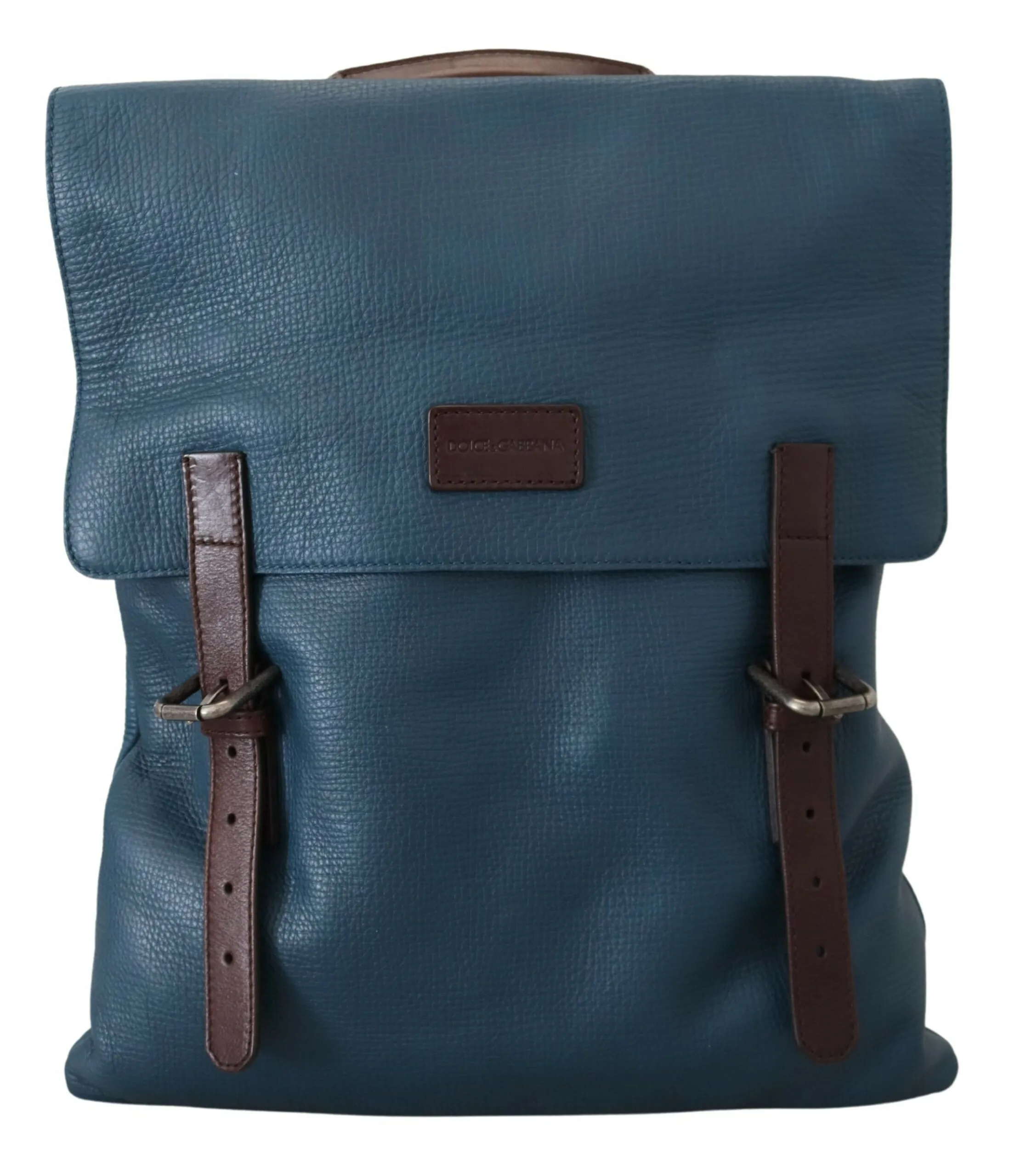 Dolce & Gabbana Men's Elegant Blue Leather Backpack Bag