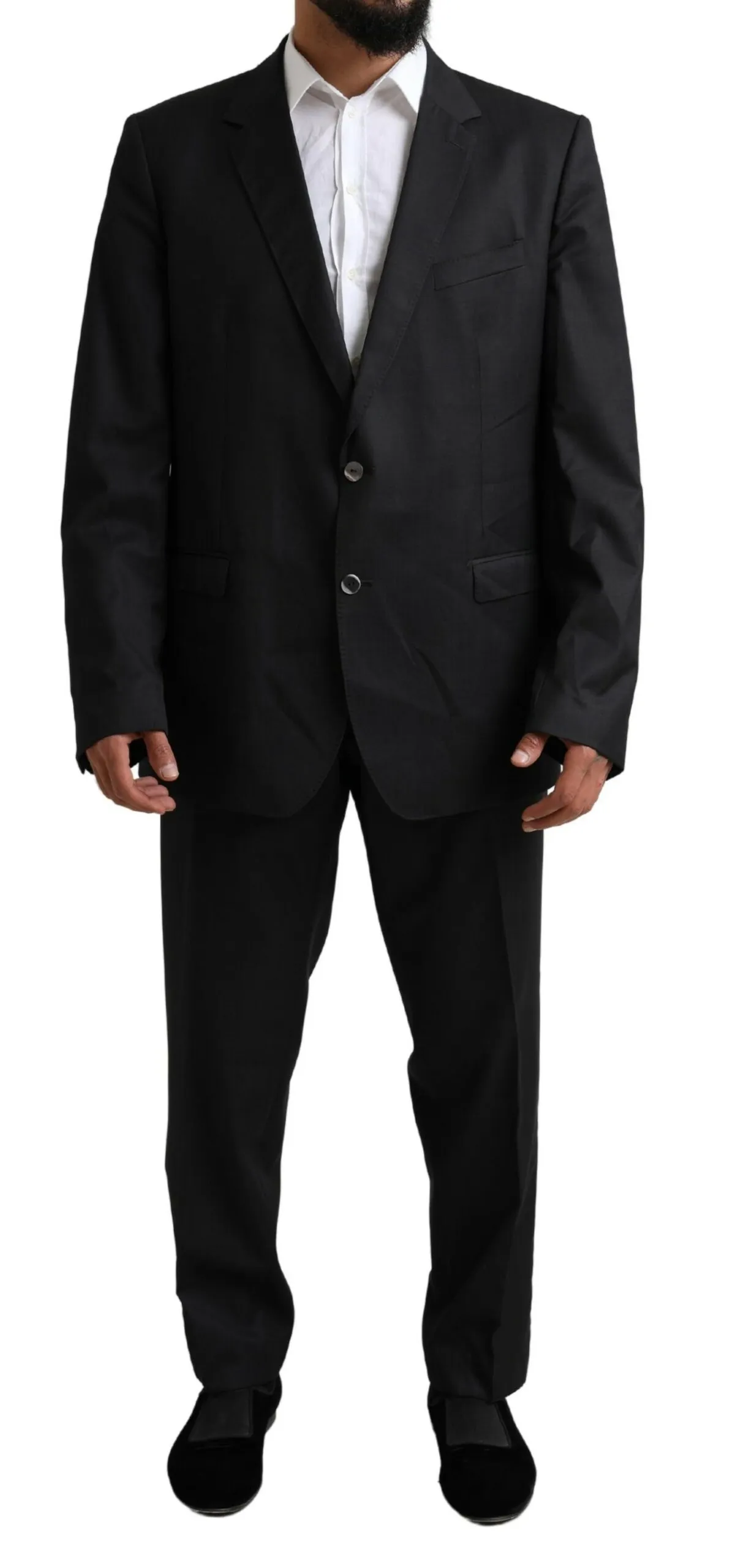 Dolce & Gabbana Men's Elegant Black Virgin Wool Martini Suit