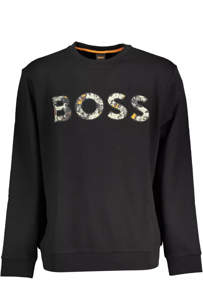 Hugo Boss Black Cotton Men Sweater