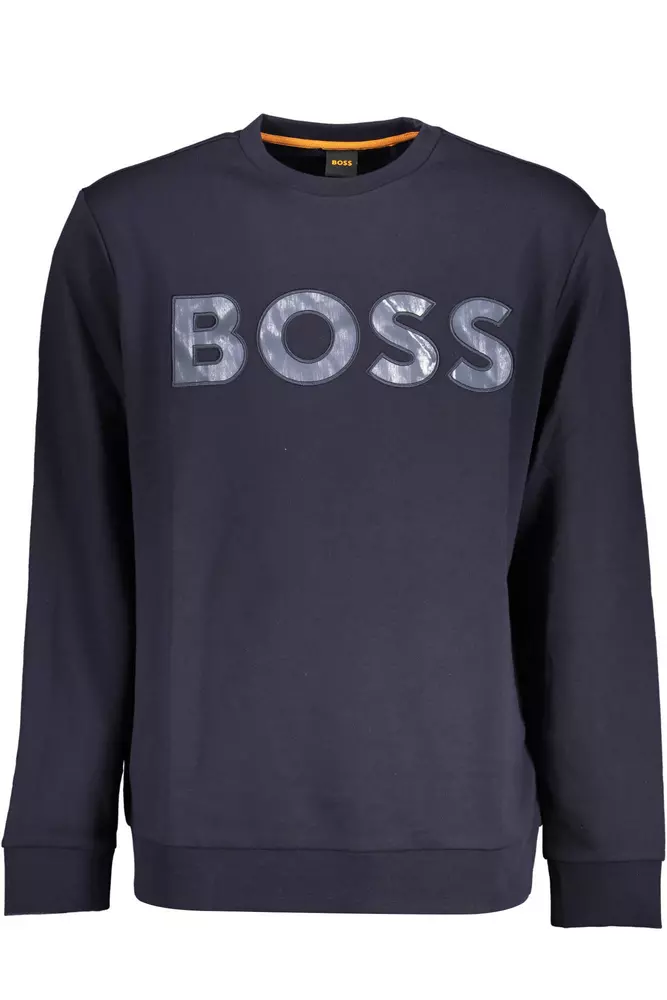 Hugo Boss Blue Cotton Men Sweater