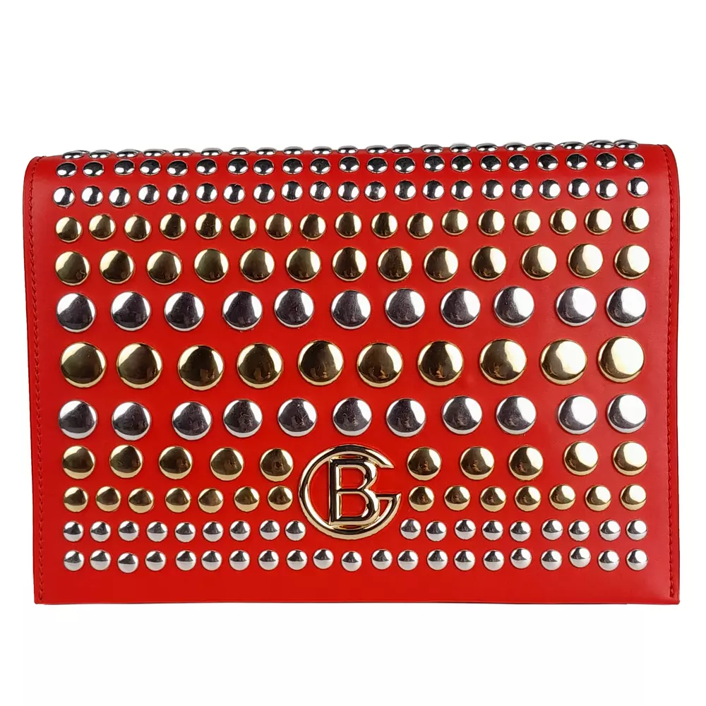 Baldinini Trend Women's Studded Calfskin Shoulder Bag - Ravishing Red
