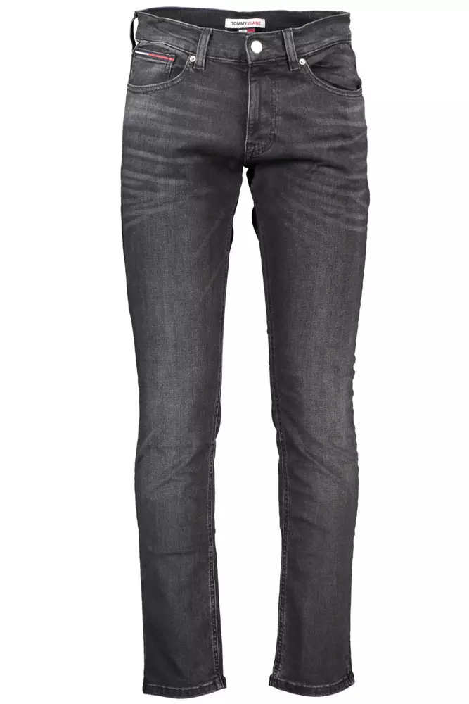 Tommy Hilfiger Black Cotton Men Jeans