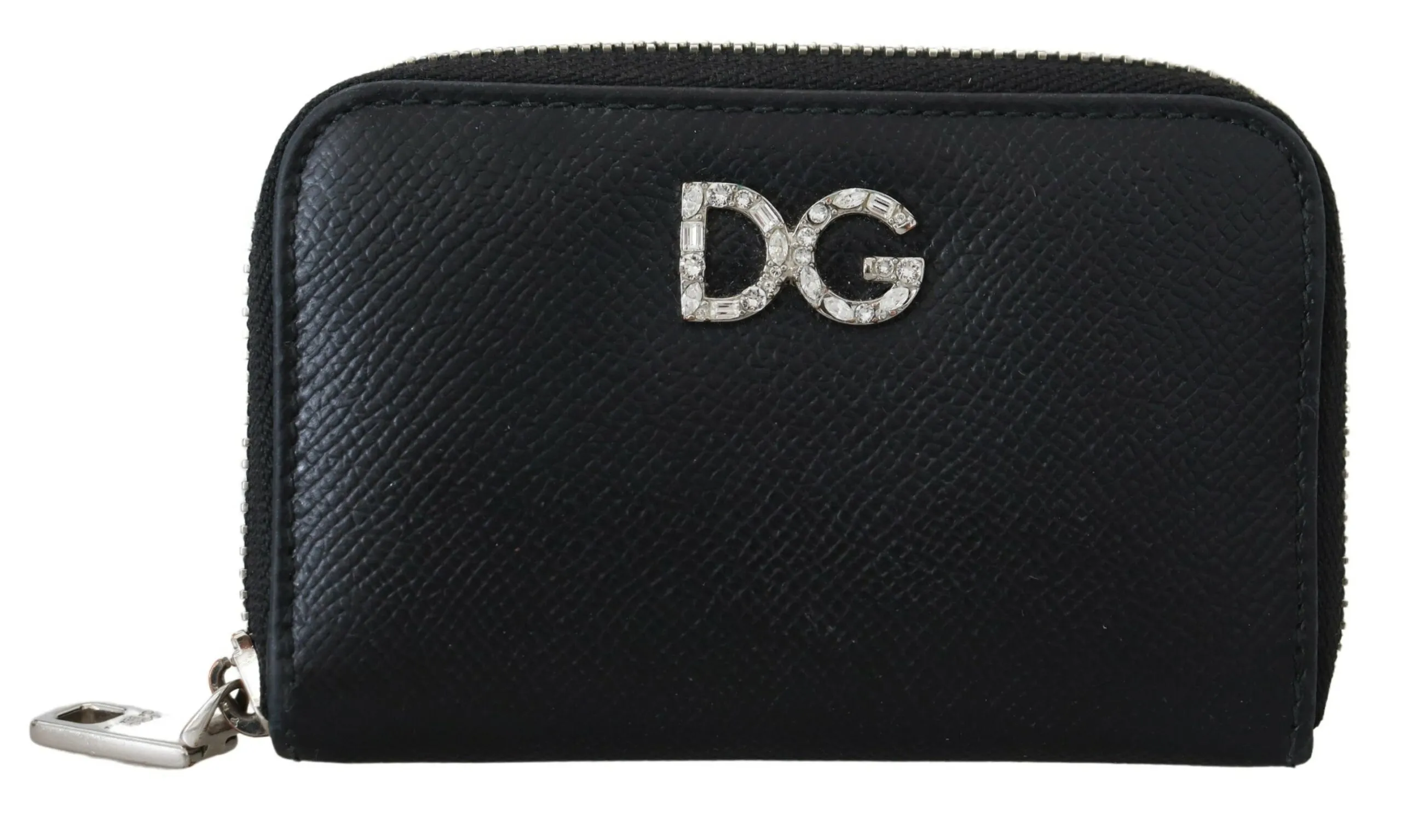 Dolce & Gabbana Women's Elegant Leather Continental Wallet - Black with Silver Details