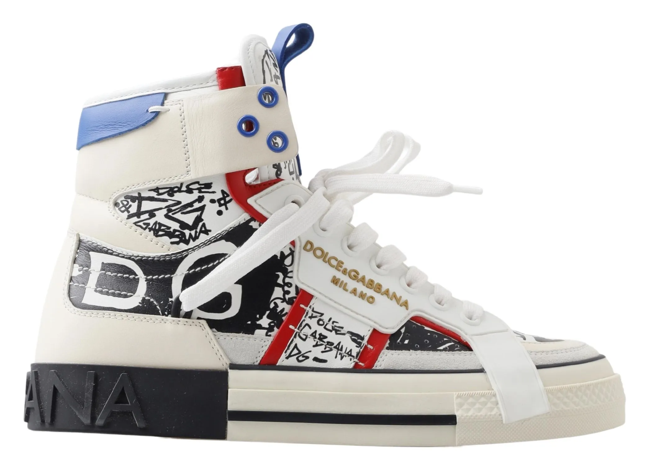 Dolce & Gabbana Men's Exquisite High Top Leather Sneakers - Men's Fashion