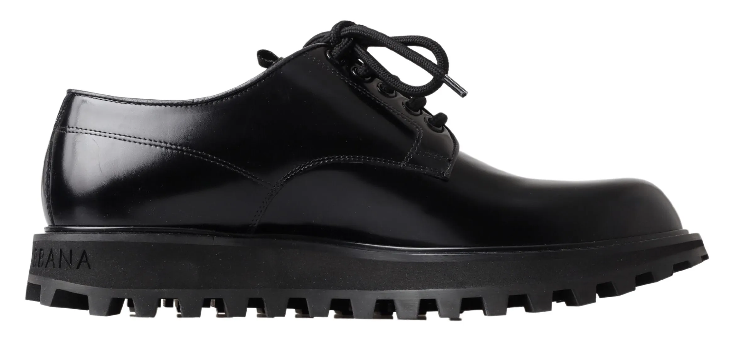 Dolce & Gabbana Men's Elegant Black Leather Derby Shoes