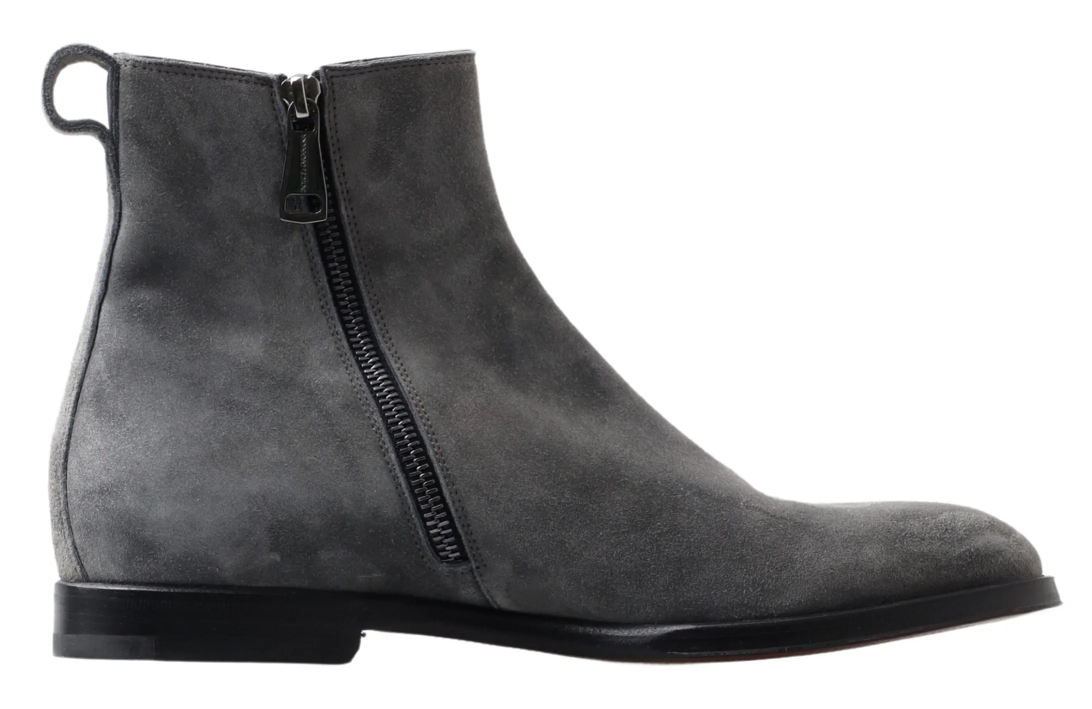 Dolce & Gabbana Men's Elegant Gray Chelsea Leather Boots