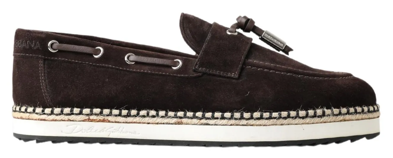 Dolce & Gabbana Men's Sleek Brown Espadrille Sneakers
